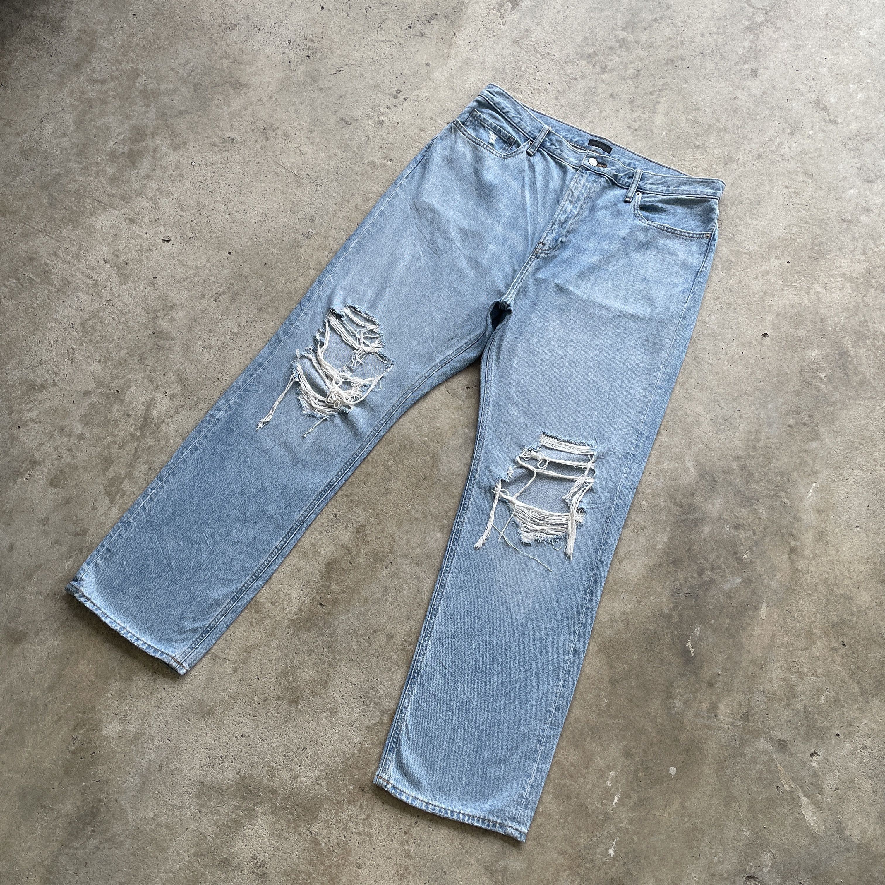 Japanese Brand W36x31 VINTAGE JAPANESE DISTRESSED FADED RIPPED JEANS PANTS Size US 36 / EU 52 - 1 Thumbnail