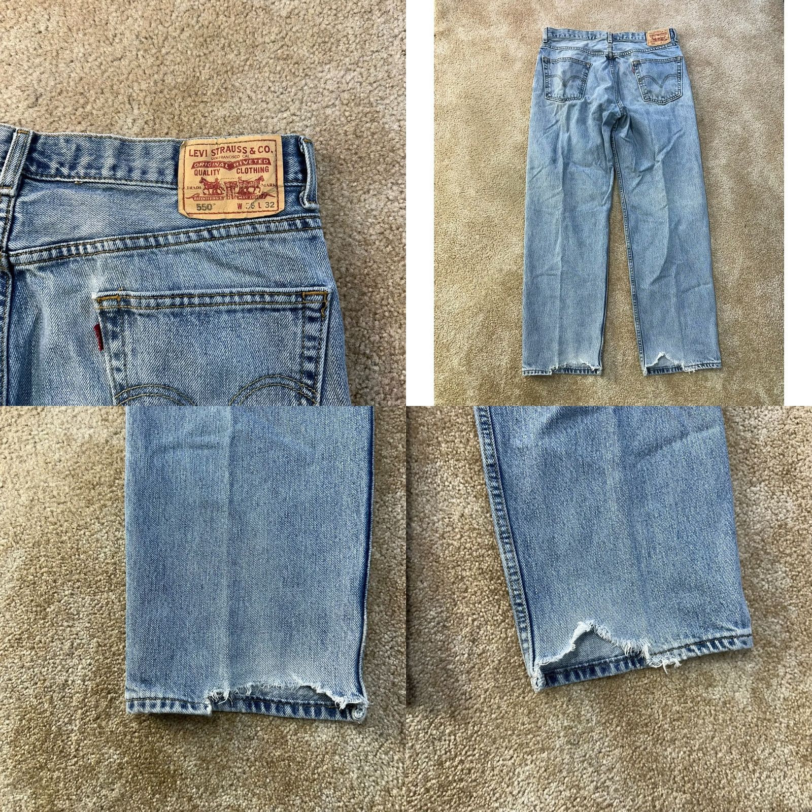 Levi's New title: Levi'S 550 Relaxed Straight Denim Mens 36x32 Blue Medium Jeans with Zip Button Closure Size US 36 / EU 52 - 8 Thumbnail