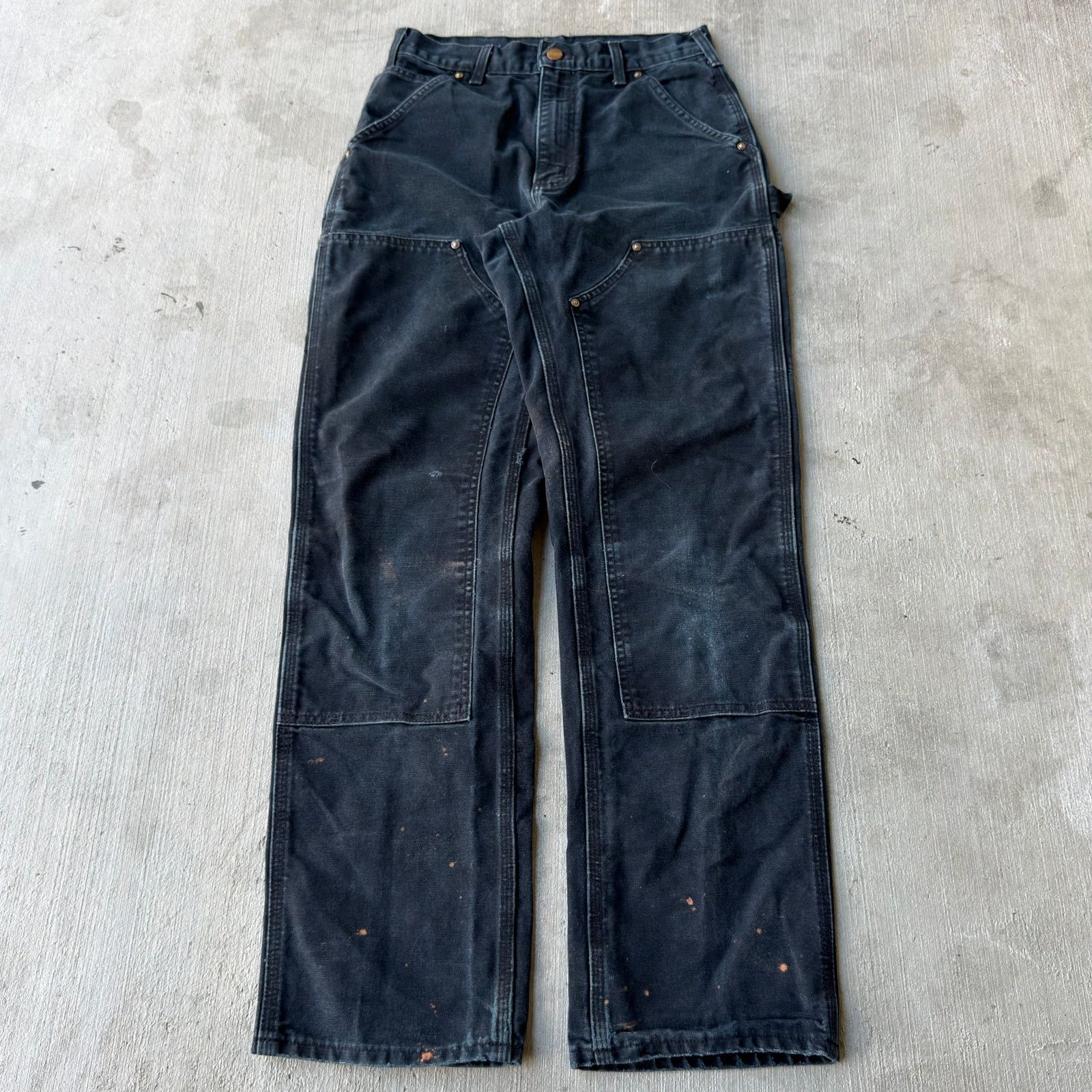 Carhartt × Vintage Carhartt black double knee work wear carpenter pants Size US 27 - 1 Thumbnail