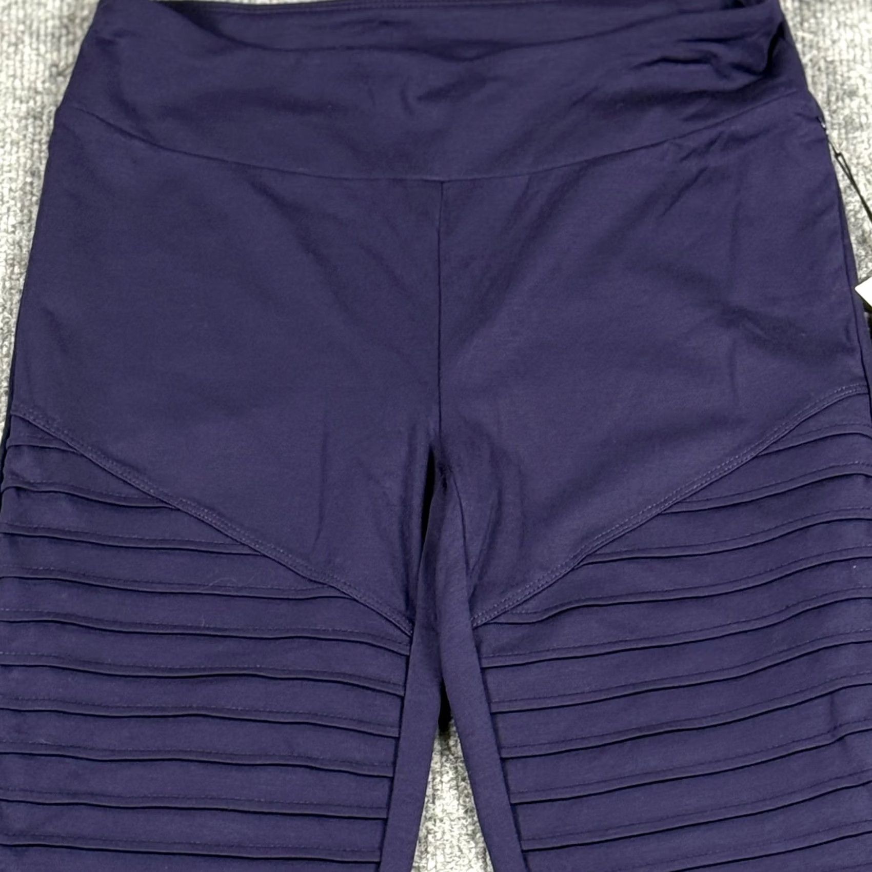 Vintage LuLaRoe Luxe Moto Leggings Navy Blue Ankle Women S High Rise Mid Ribbed Jersey Yoga Gym Activewear Size 28" / US 6 / IT 42 - 3 Thumbnail
