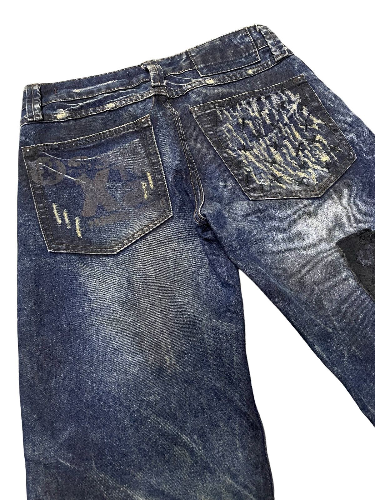 Japanese Brand × Kapital Cattan Farm Japan Uru Boro Claw Mark Dirt Wash Jeans Size US 30 / EU 46 - 19 Thumbnail