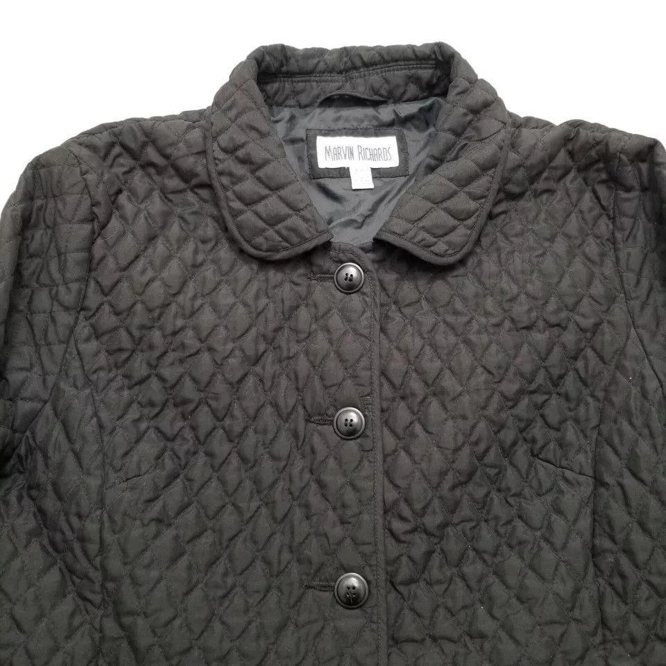 Other Marvin Richards Jacket Womens Large Black Quilted Pockets Size L / US 10 / IT 46 - 4 Thumbnail