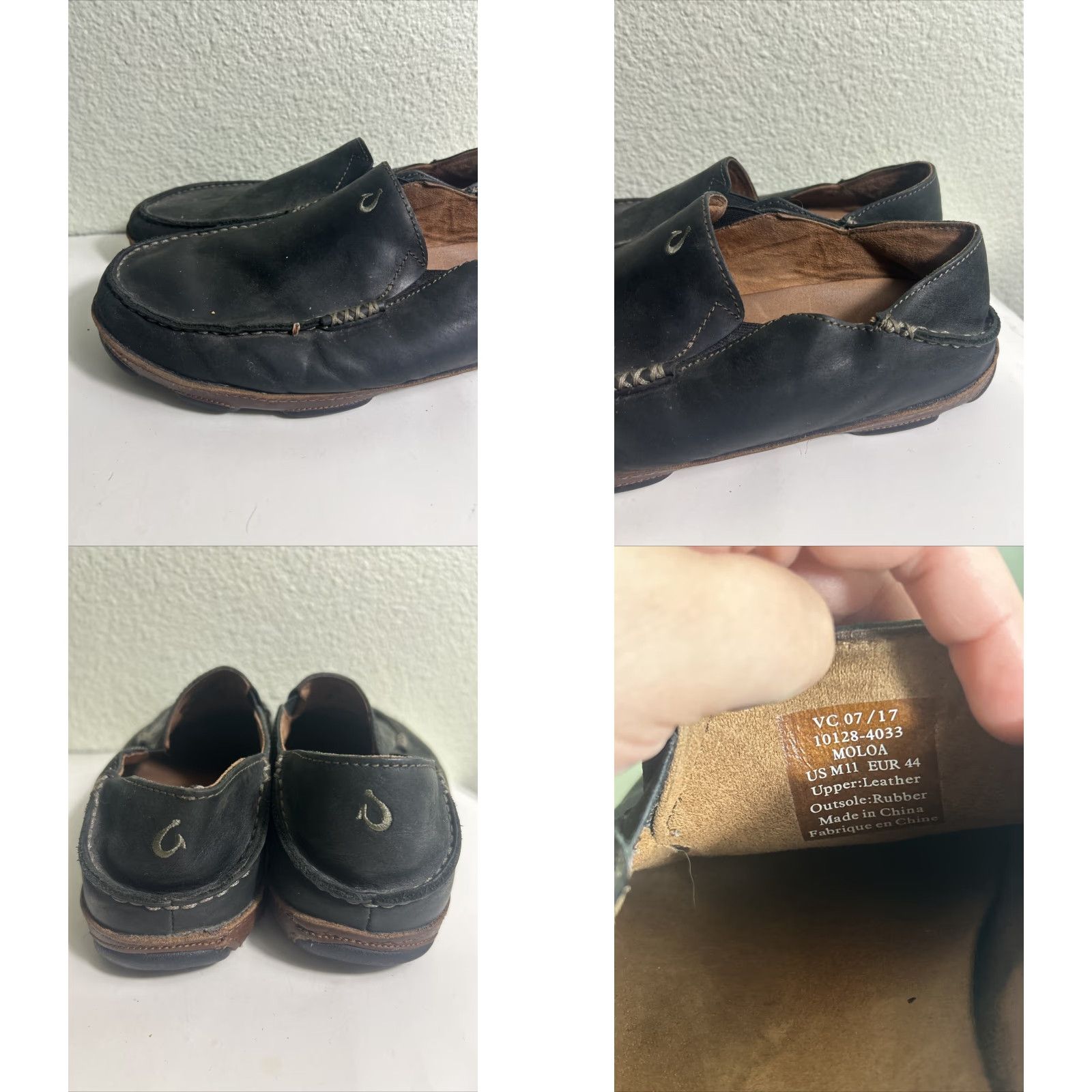 Olukai Mens OluKai Moloa Leather Black US 11 Slip-On Casual Comfort Leather Shoes 10128-4033 Mens Size US 11 / EU 44 - 8 Thumbnail
