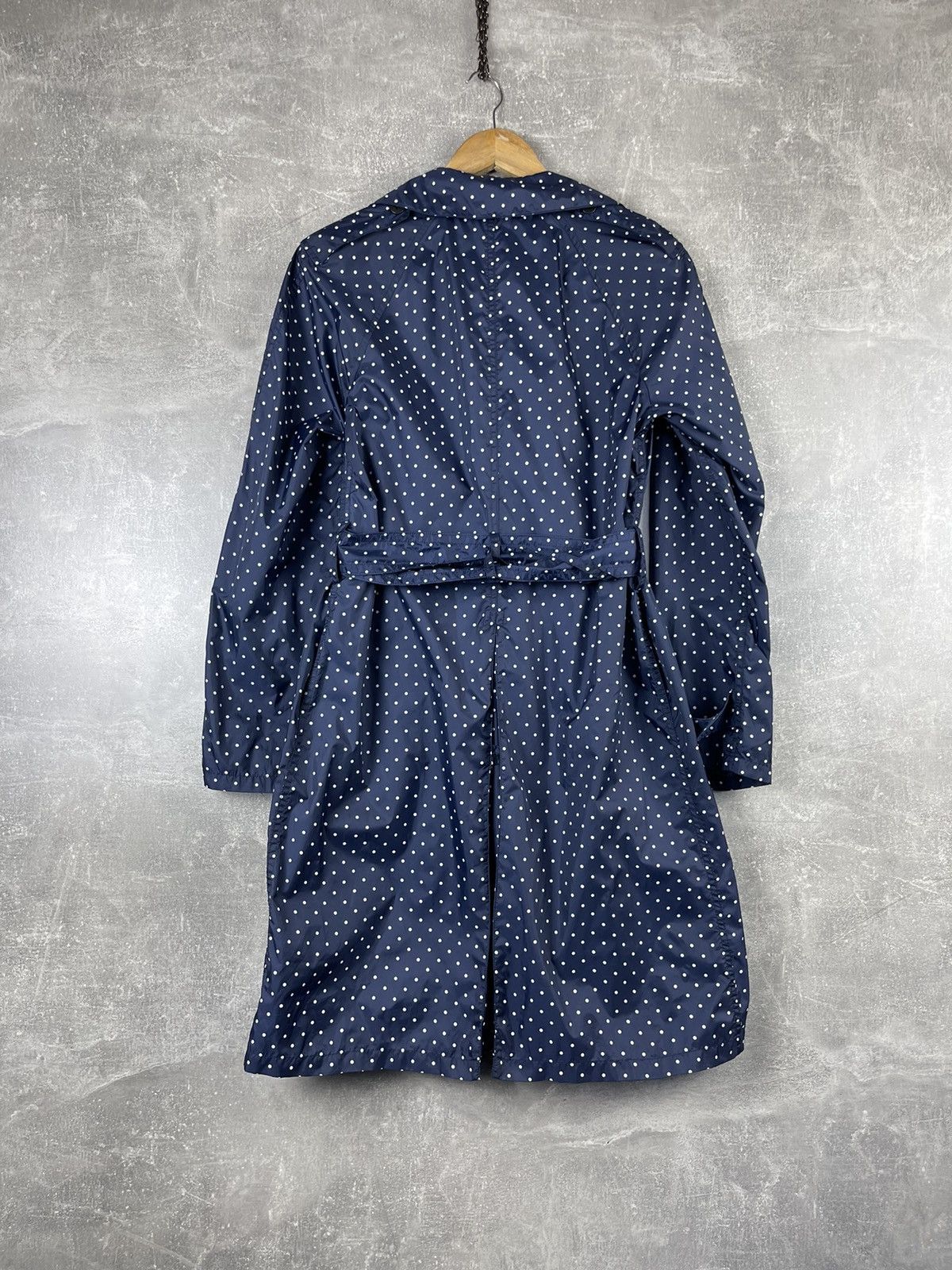 Comme des Garcons × Japanese Brand Comme Des Garcons Nylon Blue Polka Dot Belted Trench Coat Size M / US 6-8 / IT 42-44 - 6 Thumbnail