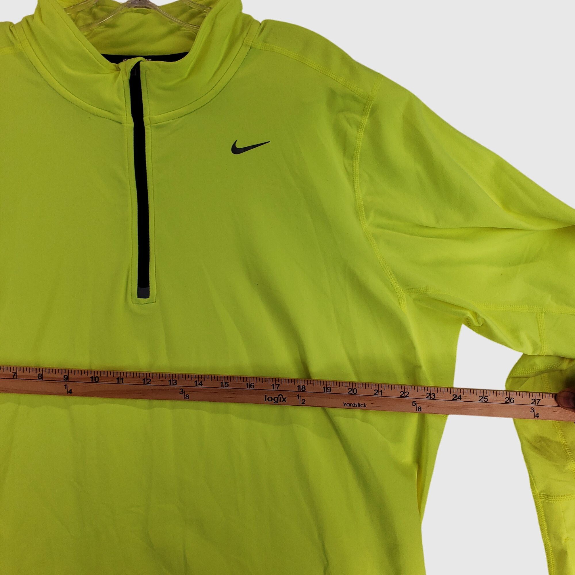 Nike Nike Dri-Fit Mens Running Pullover Shirt XL Neon Yellow Long Size US XL / EU 56 / 4 - 8 Thumbnail