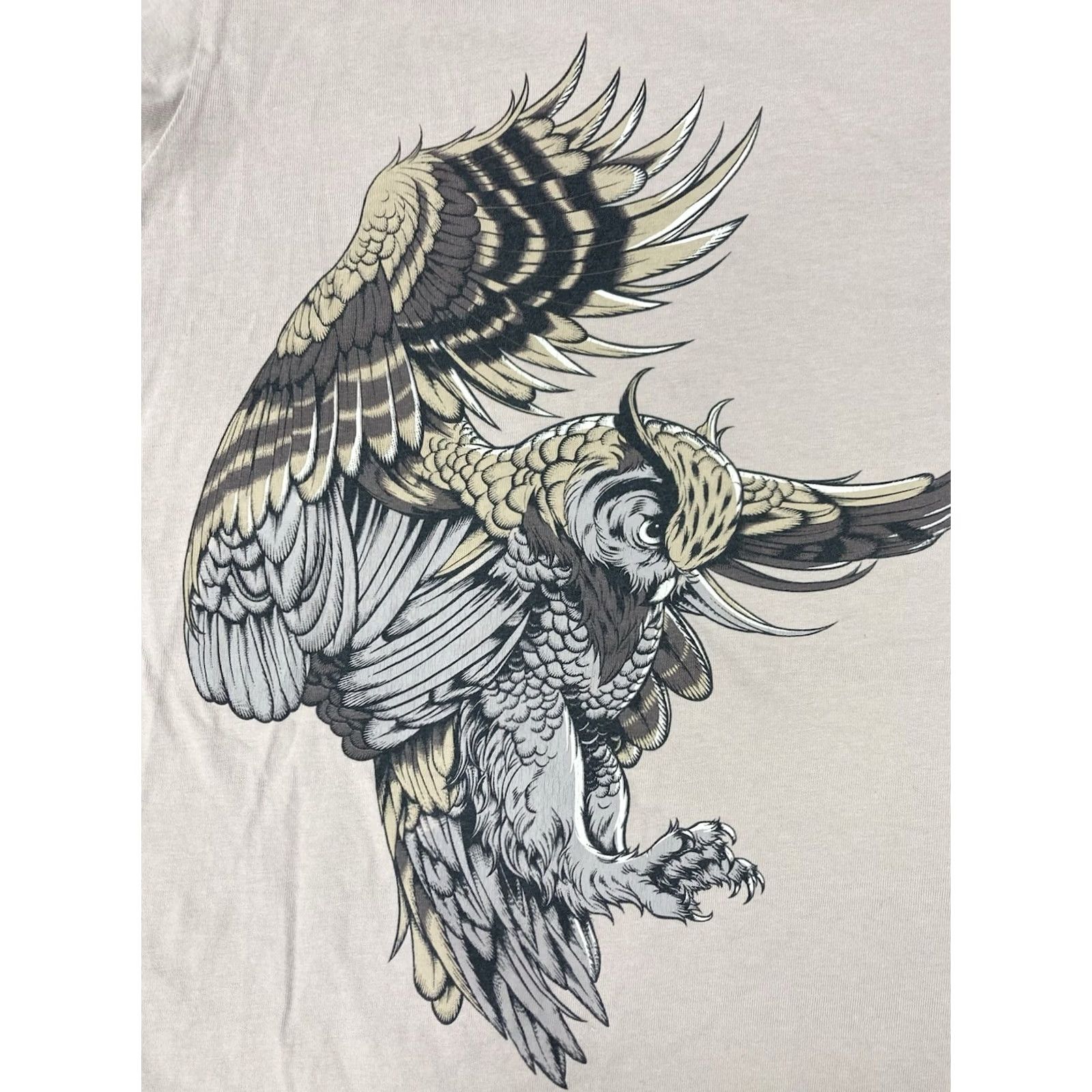Vintage Dolly Noire Owl Graphic T-shirt Men Large Oversized Tan Short Sleeve Size US L / EU 52-54 / 3 - 2 Thumbnail