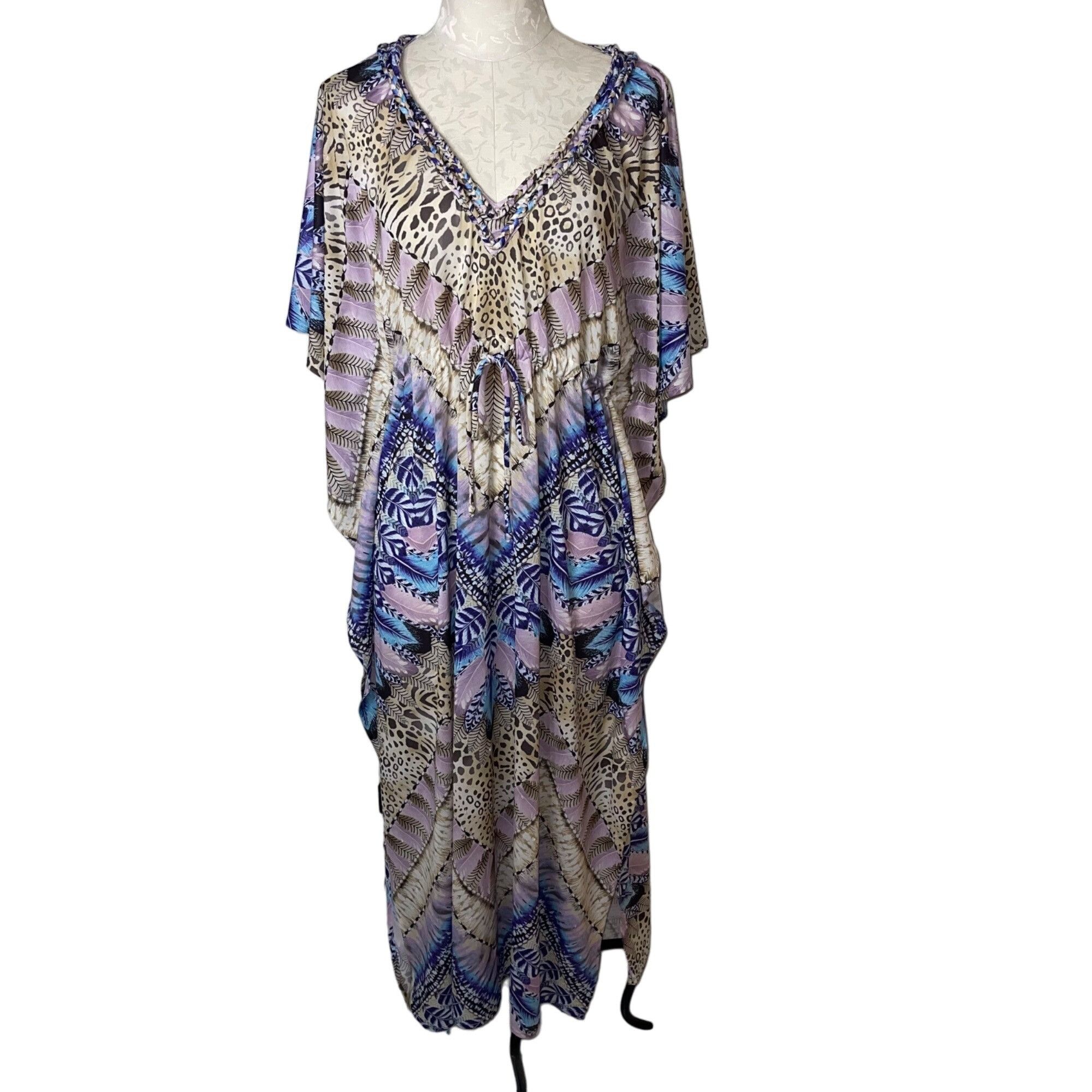 image of Letarte Vintage Womens Caftan Size Medium Sequins Embellishe