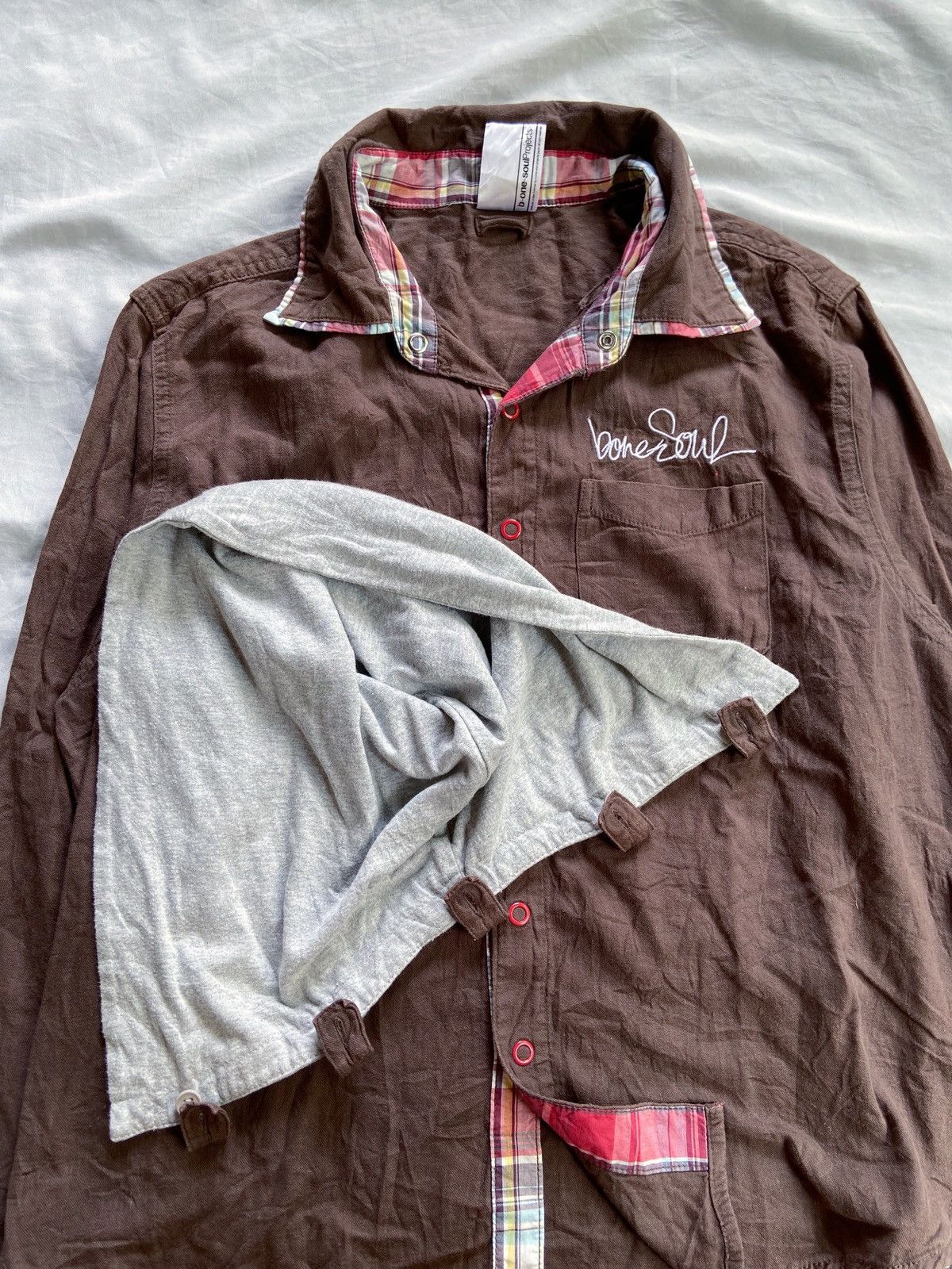 Japanese Brand B ONE SOUL STENCIL BUTTON DOWN SHIRT JUMPER STYLE Size US M / EU 48-50 / 2 - 6 Thumbnail
