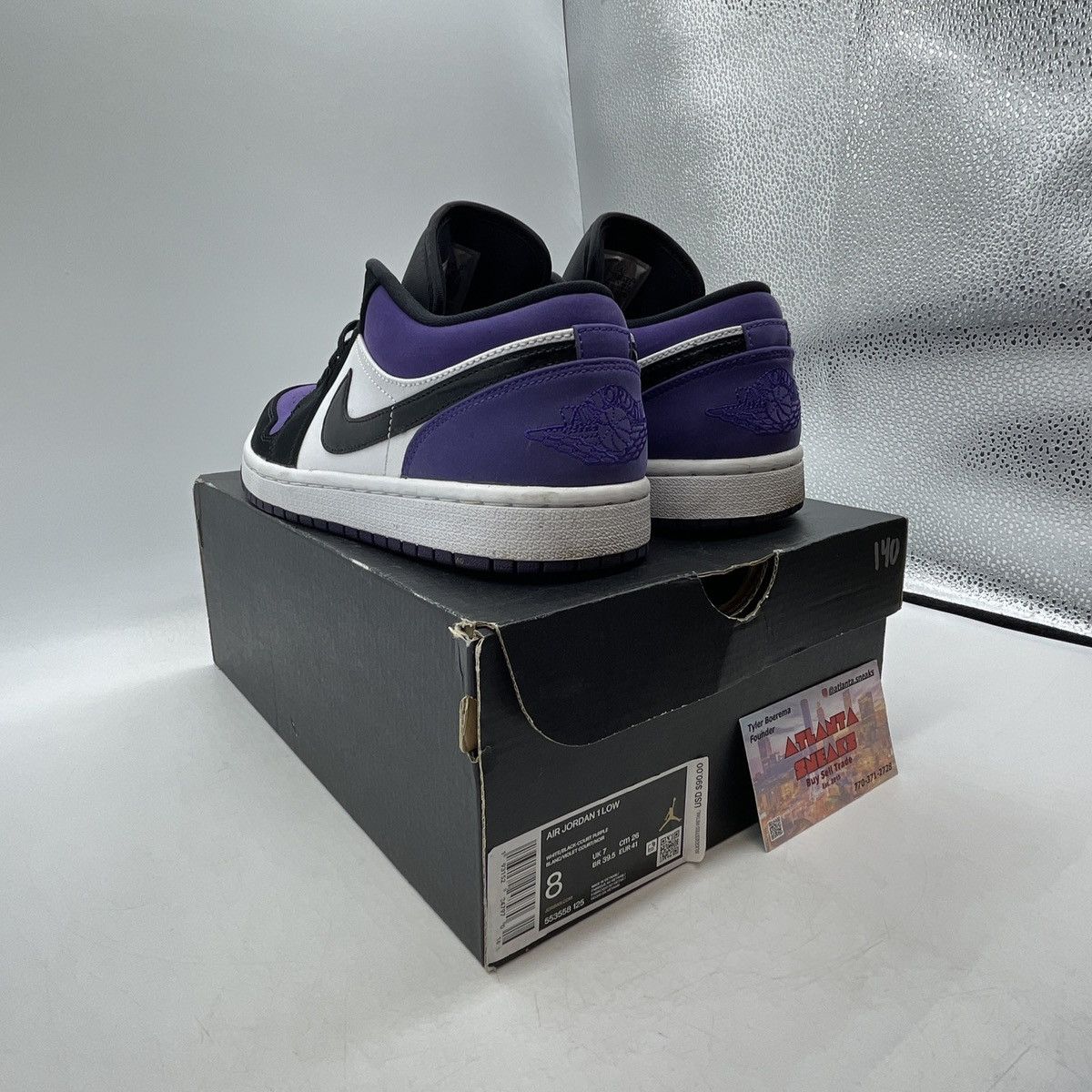 Jordan Brand Air Jordan 1 low court purple Size US 8 / EU 41 - 4 Thumbnail
