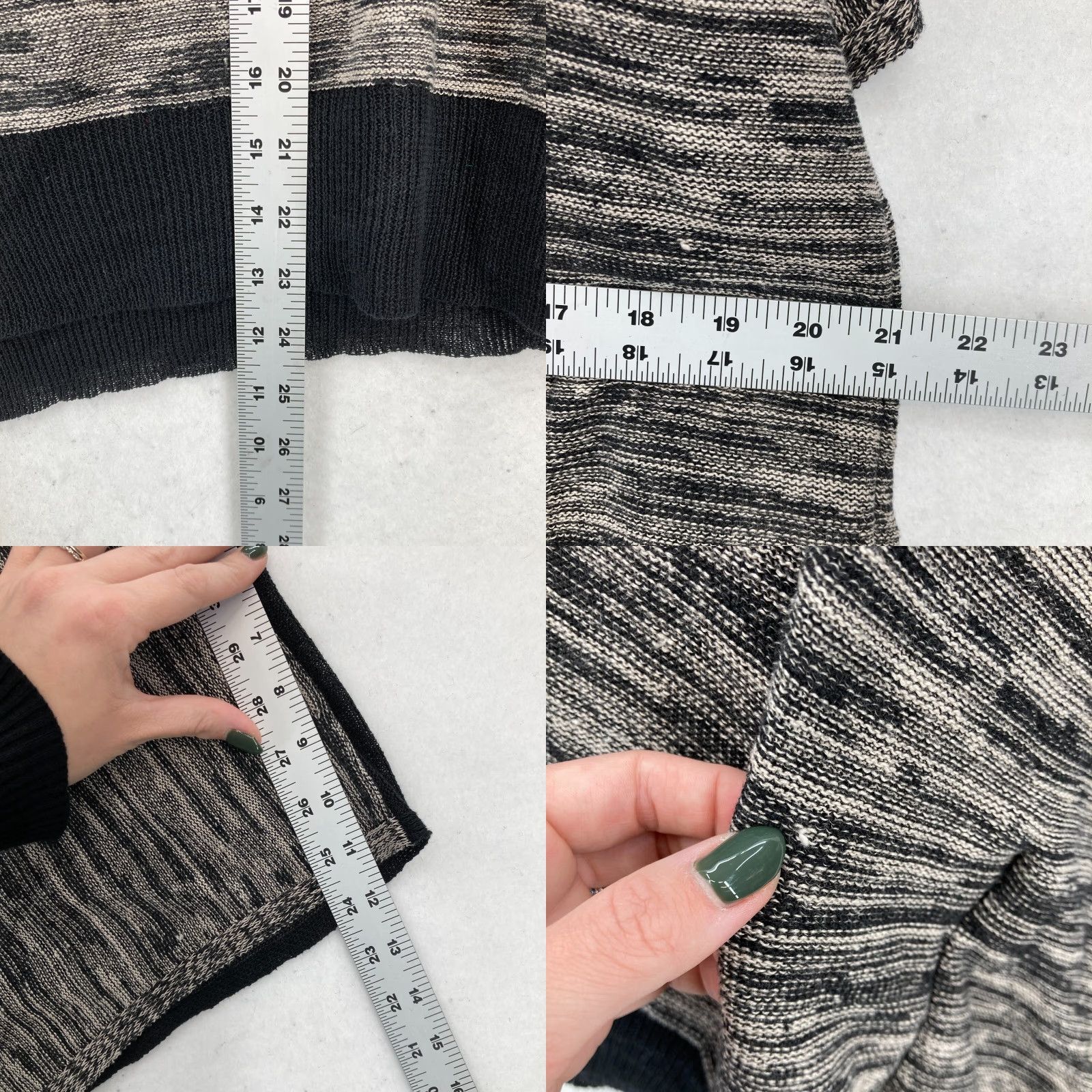 Eileen Fisher Eileen Fisher Women's Organic Linen Knit Poncho Sweater OS Black Lightweight Size ONE SIZE - 8 Thumbnail