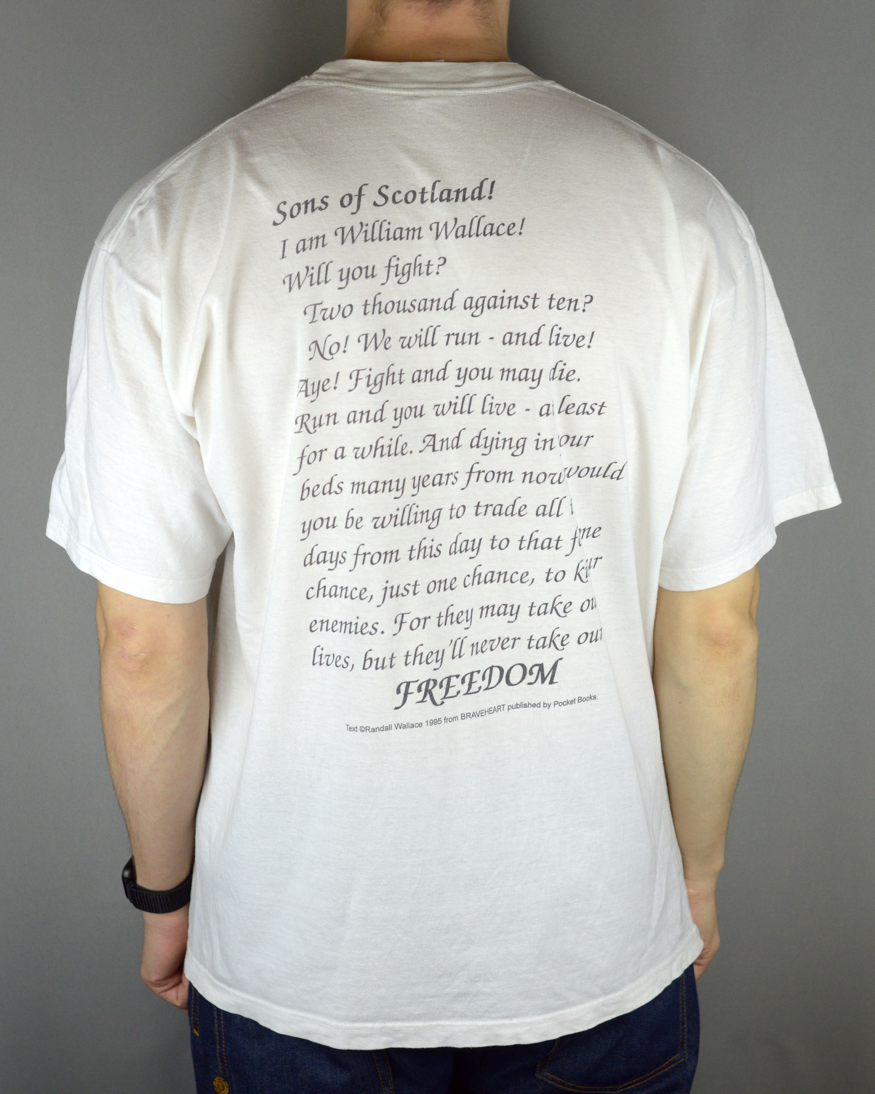 Vintage Vintage Braveheart Freedom Randall Wallace 1995 t shirt Size US XL / EU 56 / 4 - 2 Thumbnail