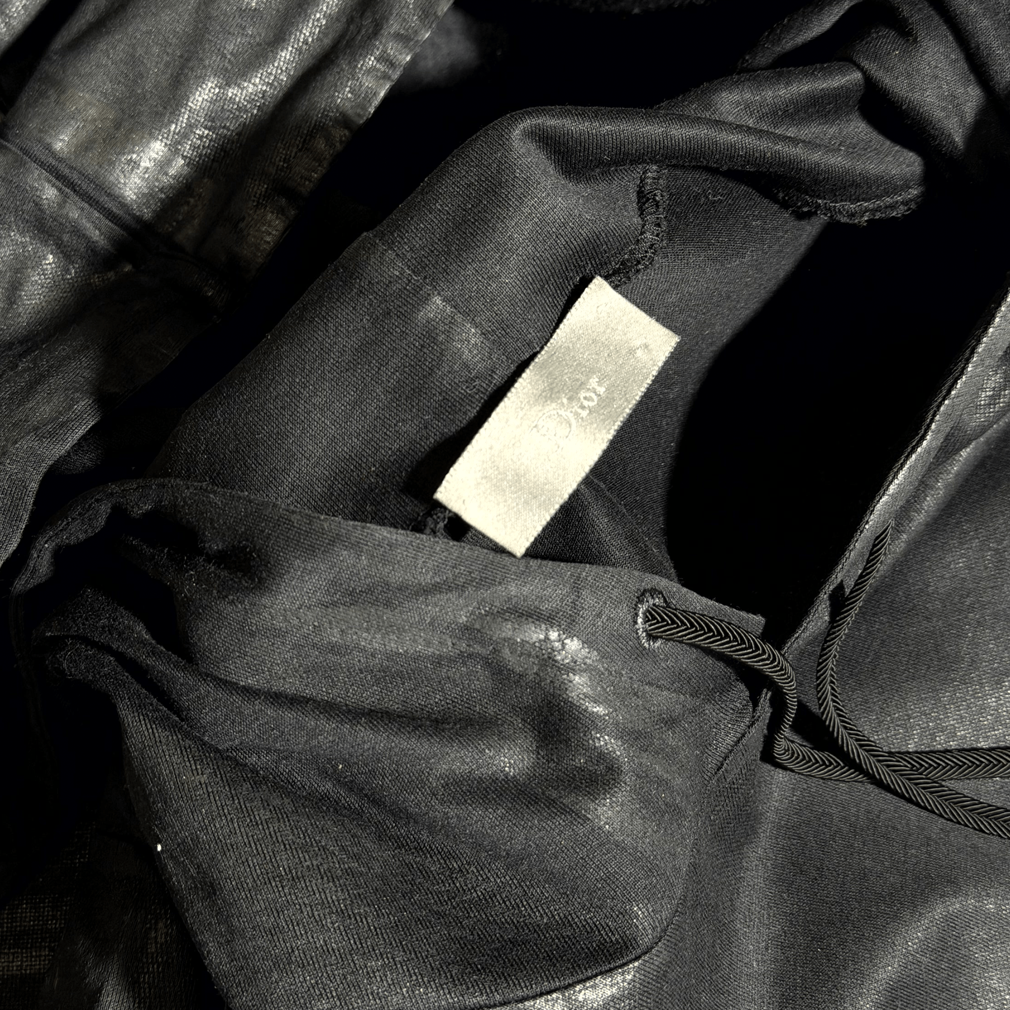 Dior AW03 Dior Homme Black Waxed Luster Hoodie Size US S / EU 44-46 / 1 - 6 Thumbnail