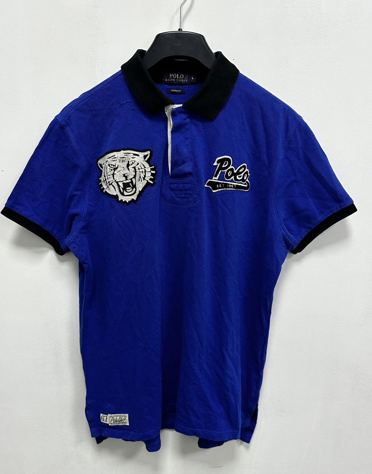 Pre-owned Polo Ralph Lauren X Vintage Polo Ralph Laurent Tiger Rugby Jersey Japan Style In Blue