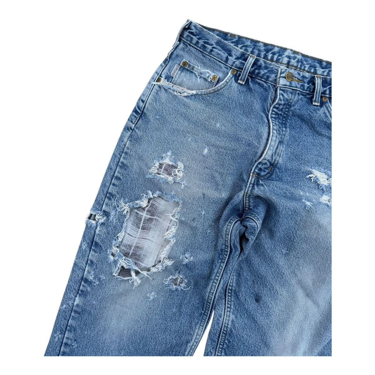 Carhartt Carhartt B21 DST Distressed Flannel-Lined Denim Jeans 34x30 Size US 34 / EU 50 - 2 Thumbnail