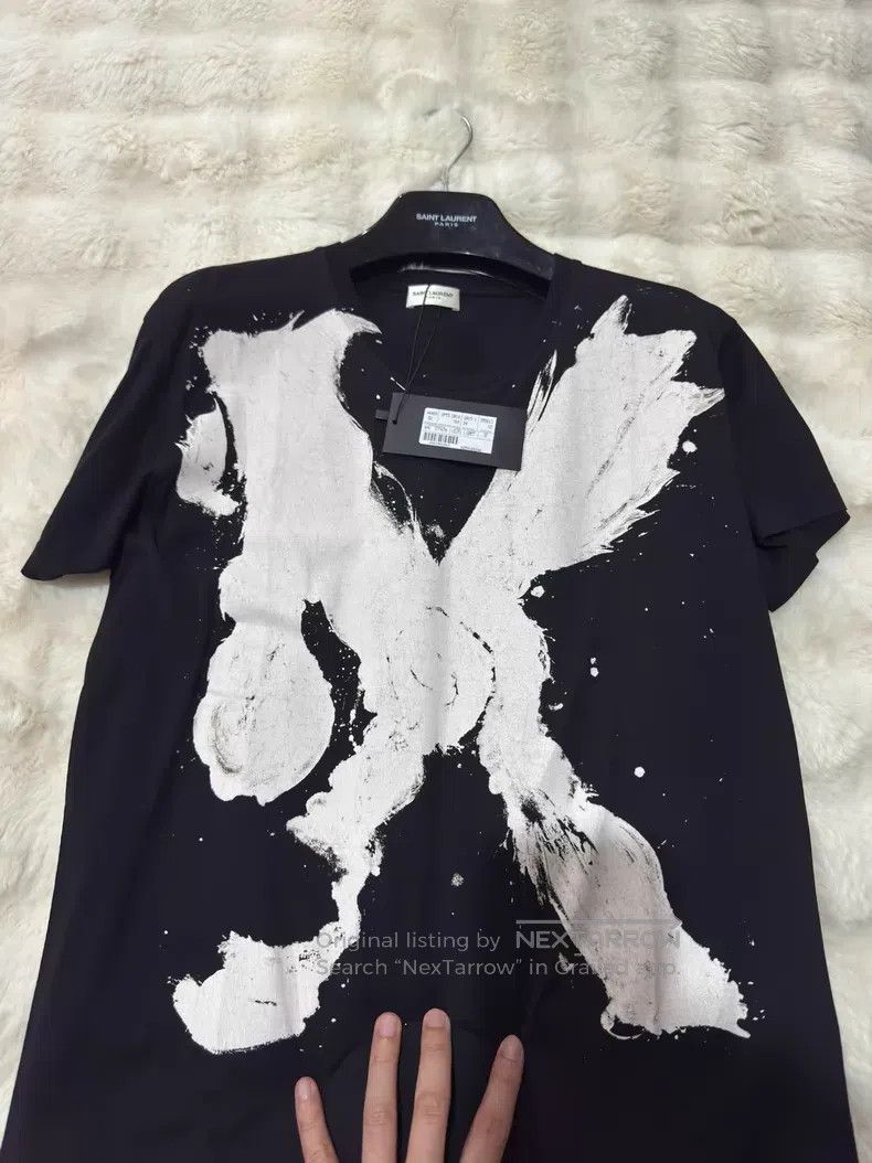 Saint Laurent Paris Saint Laurent Paris Black Large Right Men's Short Sleeve T Size US M / EU 48-50 / 2 - 2 Thumbnail