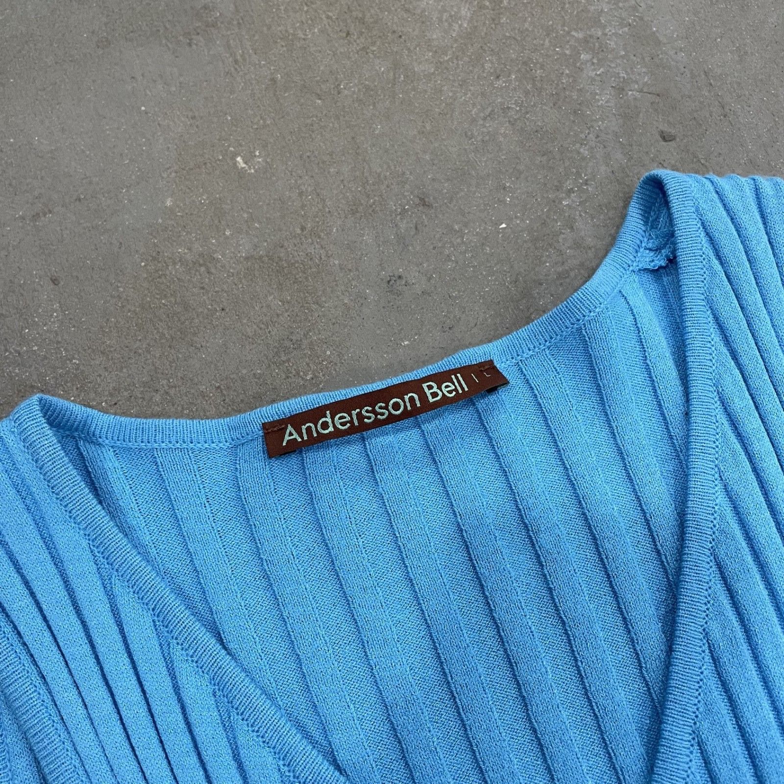 Andersson Bell Andersson Bell Ribbed Knit Rayon Nylon Top 9376AC Size L / US 10 / IT 46 - 2 Thumbnail