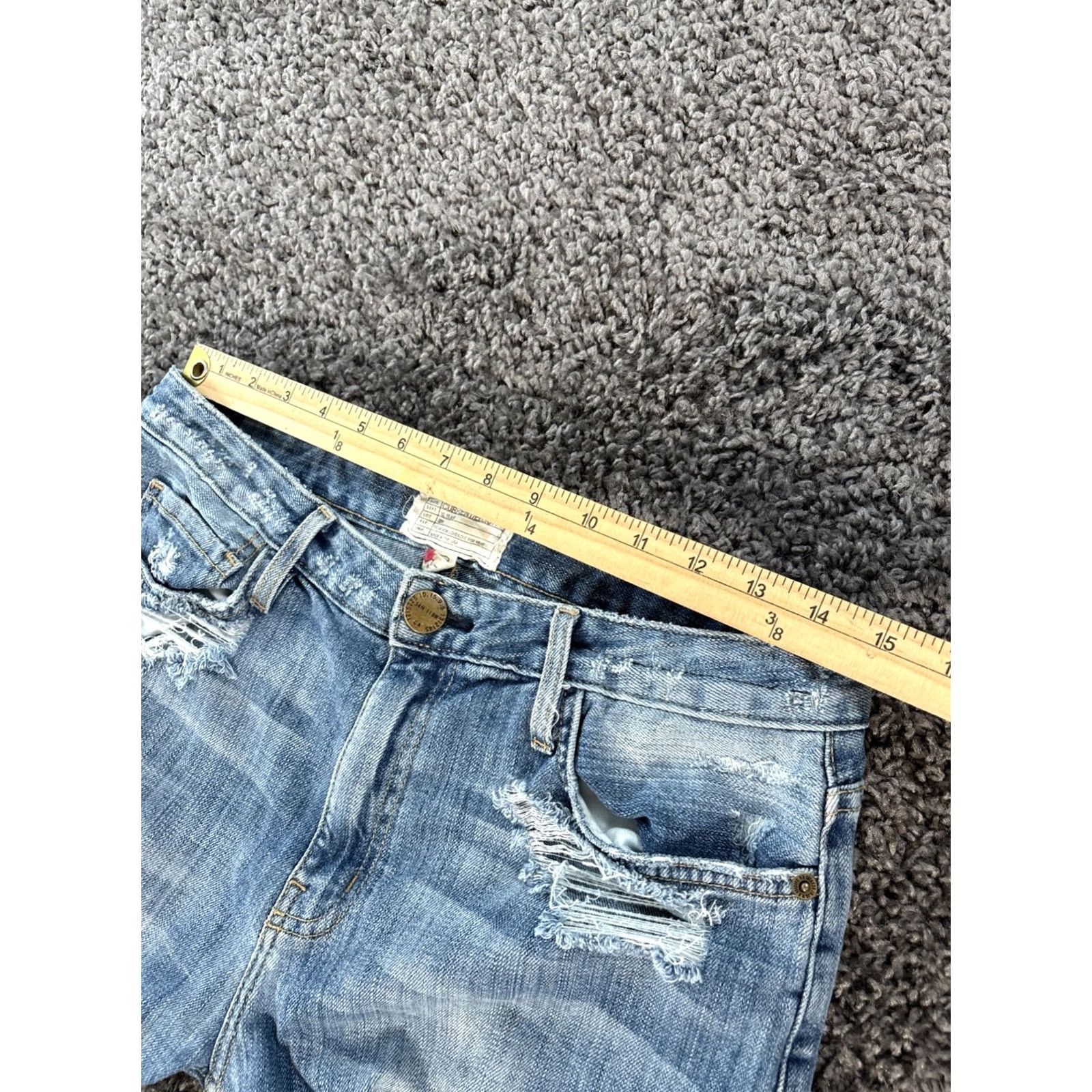 Vintage Current/Elliott Jeans Women Ankle Crop 27 Blue Denim High Rise Inseam 24 Stiletto Skinny Shipwreck Destroy Size 27" / US 4 / IT 40 - 5 Thumbnail