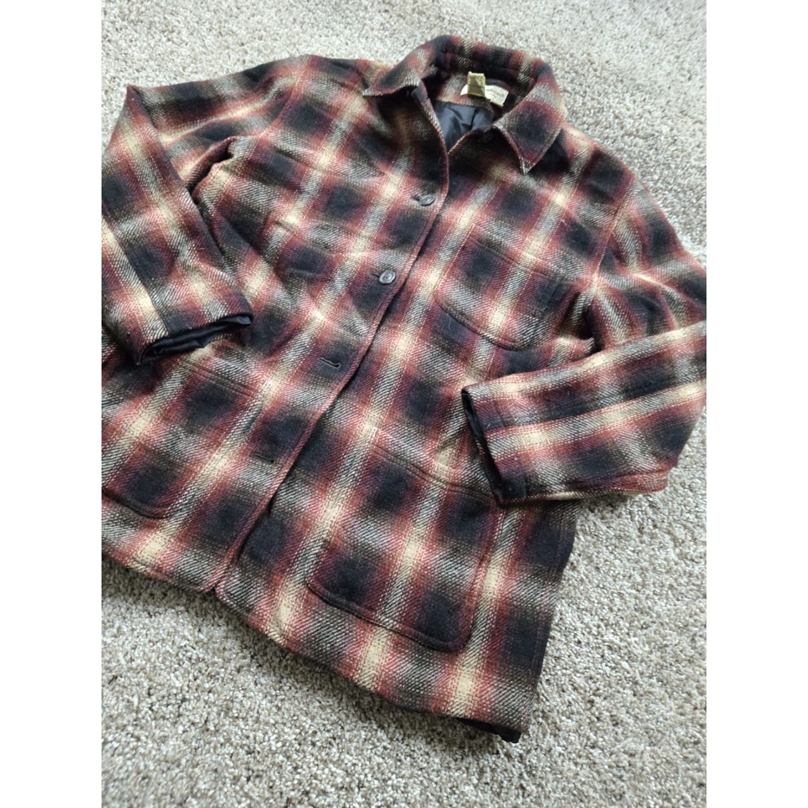 Eddie Bauer VINTAGE Eddie Bauer Flannel Shirt Jacket Medium Womens Plaid Wool Blend Pocket Size M / US 6-8 / IT 42-44 - 2 Thumbnail