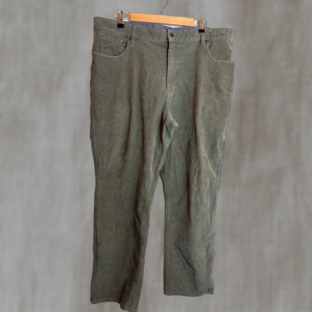 Vintage L.L Bean Stretch Country Corduroy Pants Olive Green 40x30 Men Regular Straight Chino Flat Front Button Zip Comfort Stretch Machine Washable Size US 40 / EU 56 - 1 Thumbnail