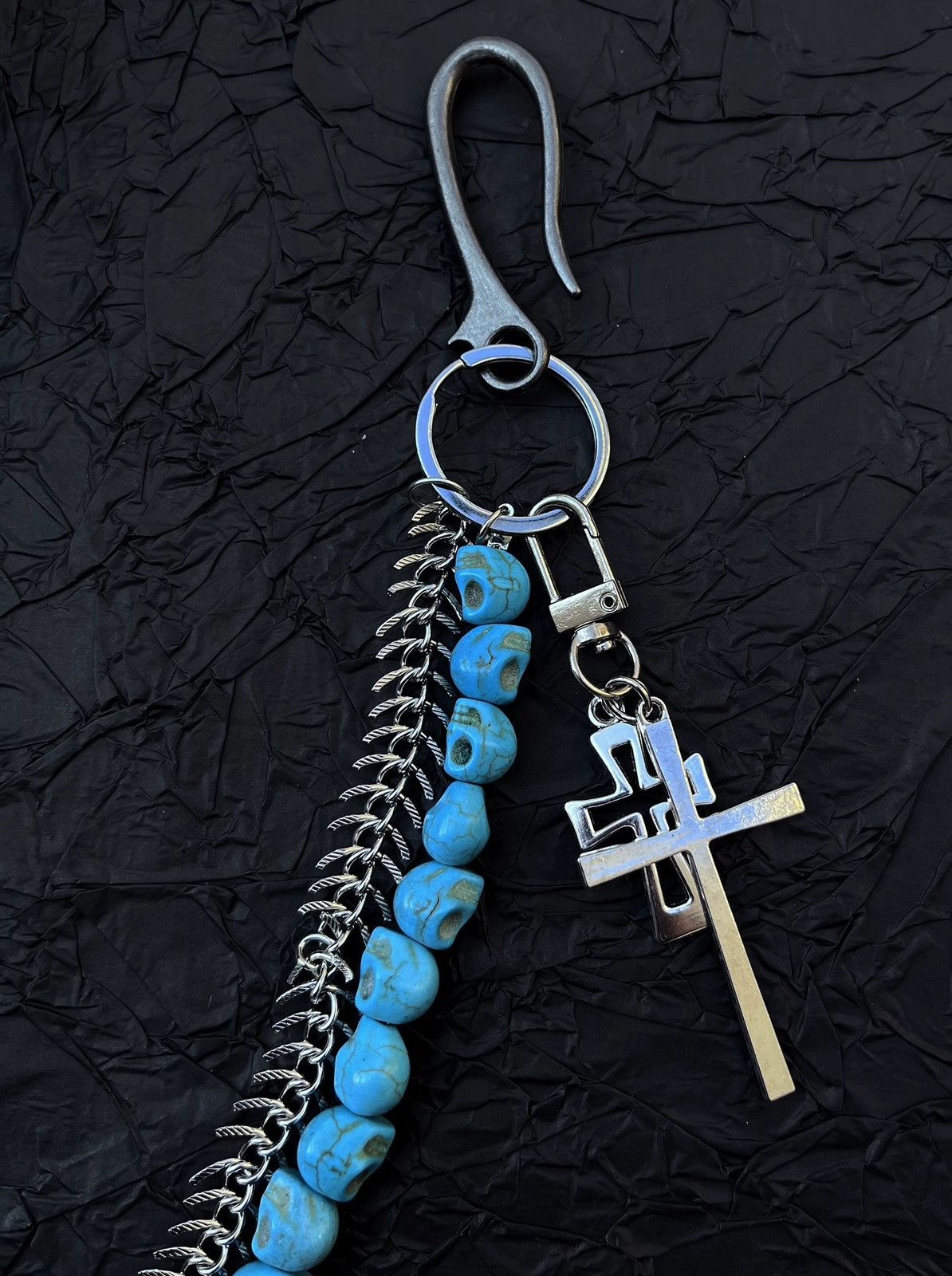 Japanese Brand × Jewelry Double cross skull double layer punk pocket wallet chain Size ONE SIZE - 4 Thumbnail