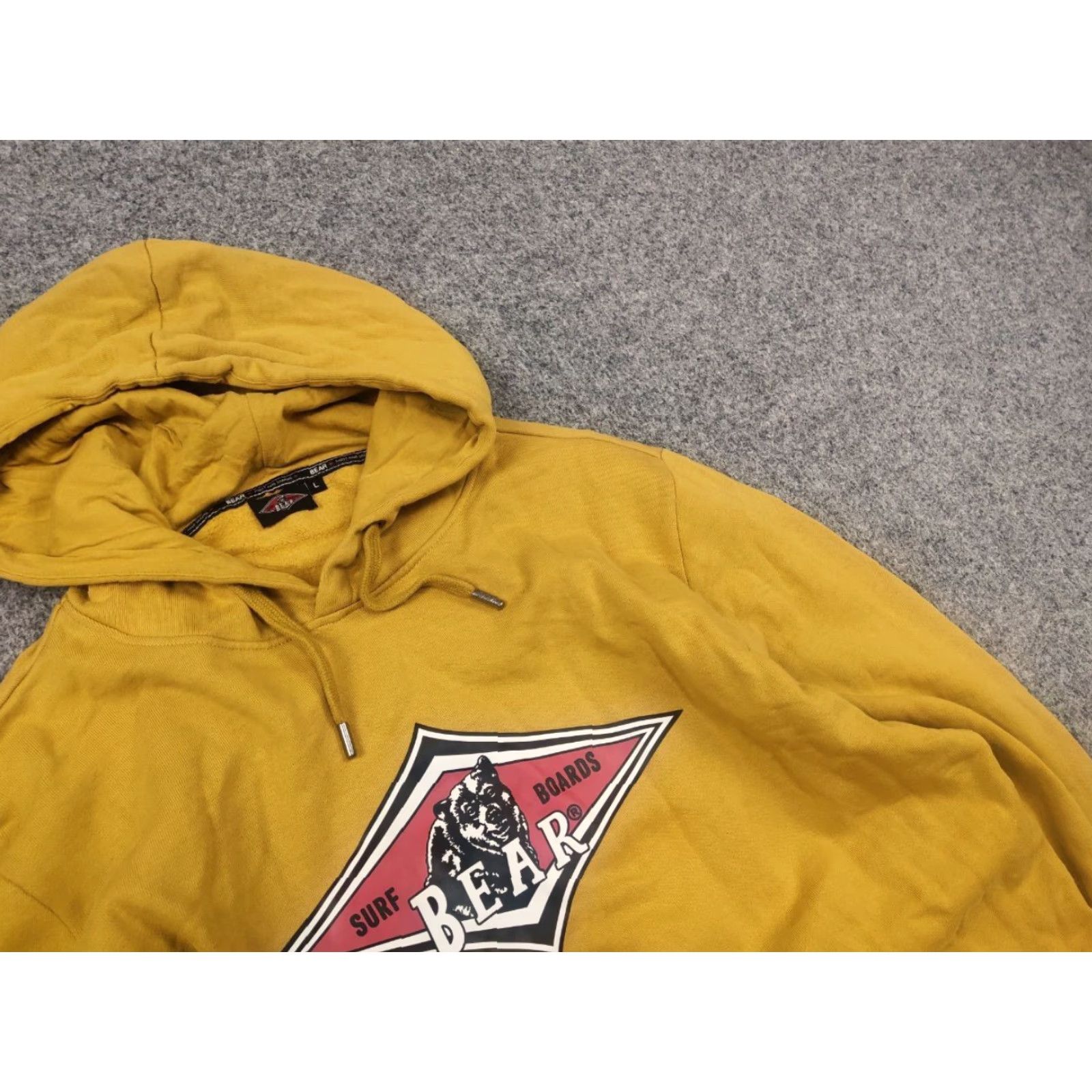 Logo 7 Bear Surfboards Big Logo Yellow Hoodie USA Vintage Style Size US L / EU 52-54 / 3 - 6 Thumbnail