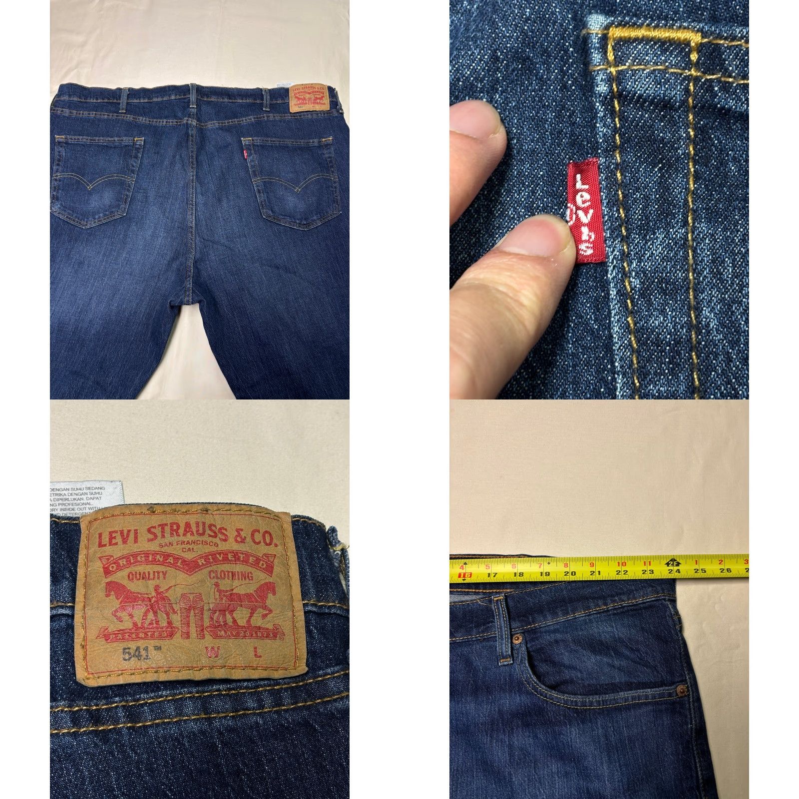 Vintage Levi Strauss 541 Athletic Fit Jeans Dark Wash Mens W46 L30 Straight 5-Pocket Denim Cotton Polyester Blend Vintage No Size US 32 / EU 48 - 8 Thumbnail