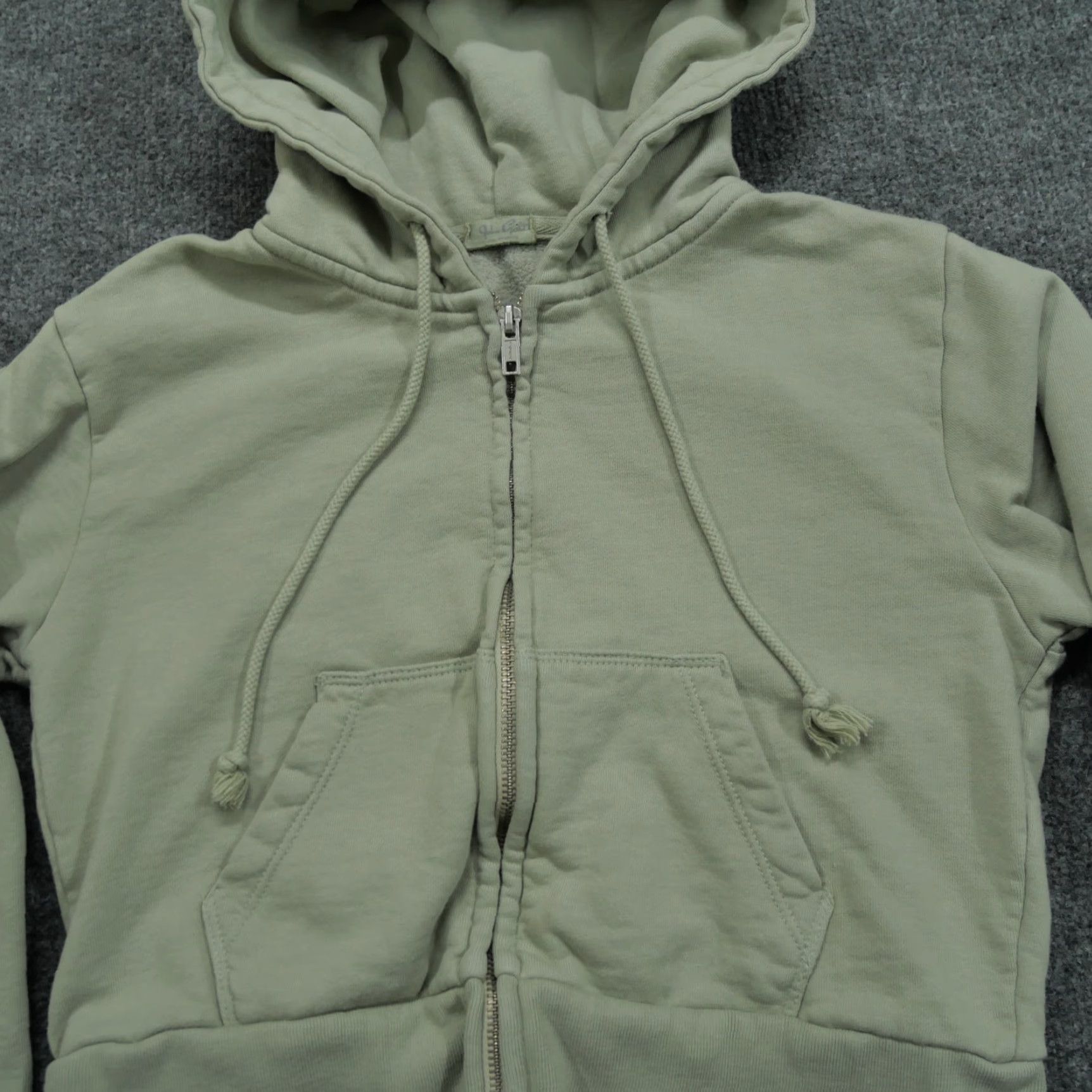 Vintage John Galt Hoodie Womens XS Green Full Zip Cropped Size XS / US 0-2 / IT 36-38 - 2 Thumbnail