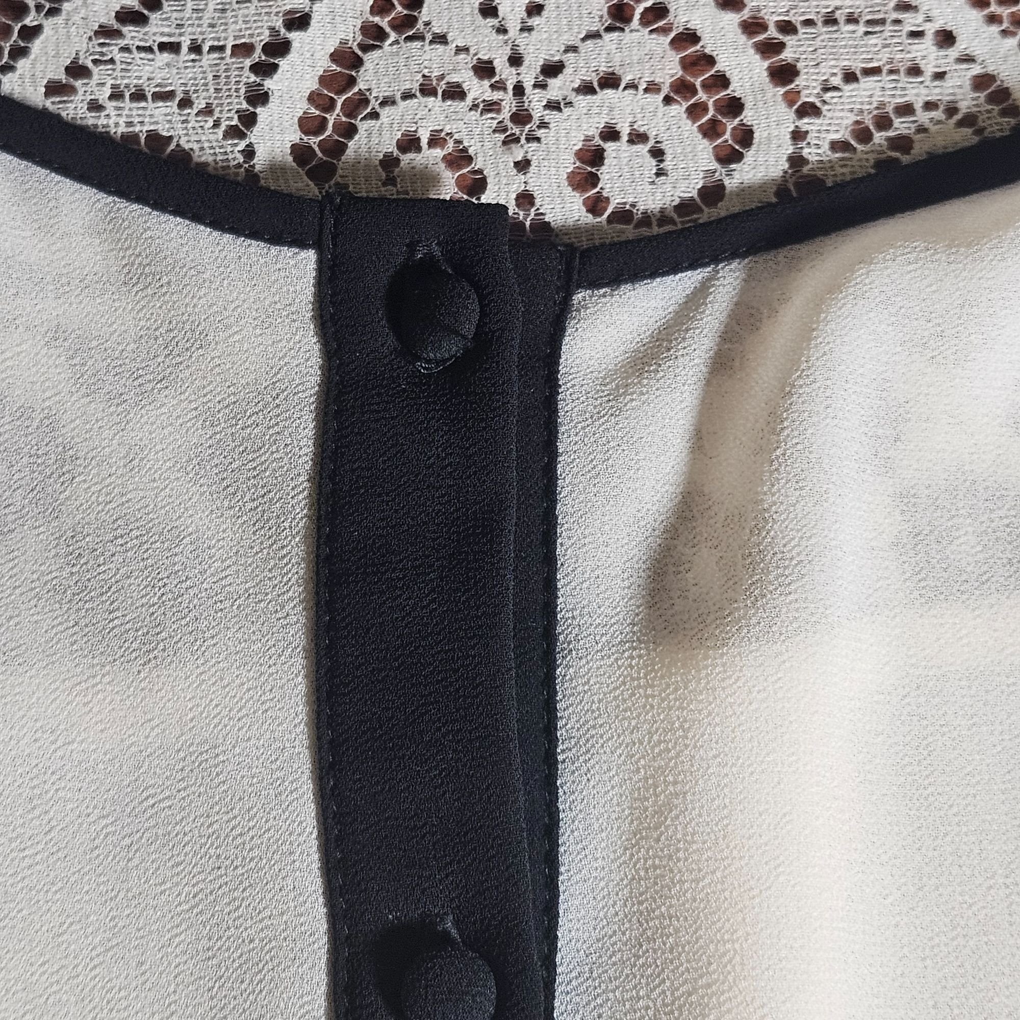 Other Chloe K Lace Blouse Cream Black Trim Long Sleeve L Coquette Size L / US 10 / IT 46 - 5 Thumbnail