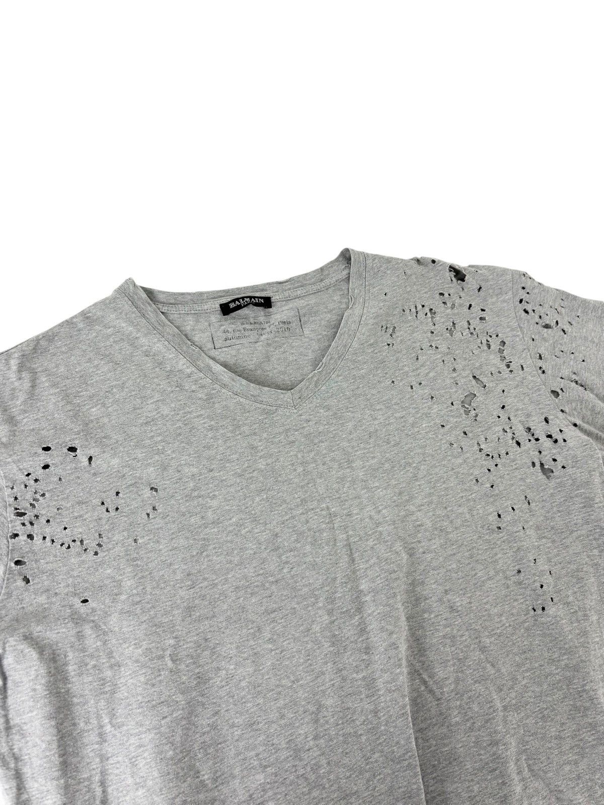 Balmain A/W 2010 Shotgun T-Shirt (Decarnin, AW10/FW10, Distressed) Size US XL / EU 56 / 4 - 3 Thumbnail