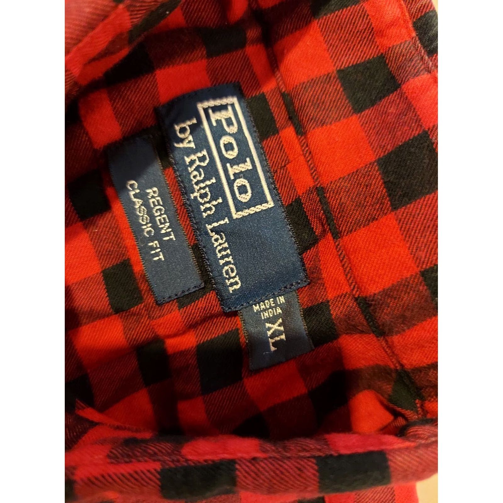 Polo Ralph Lauren Polo Ralph Lauren Dress Shirt XL Red Cotton Button Plaid Mens XL Shirt Size 46R - 3 Thumbnail