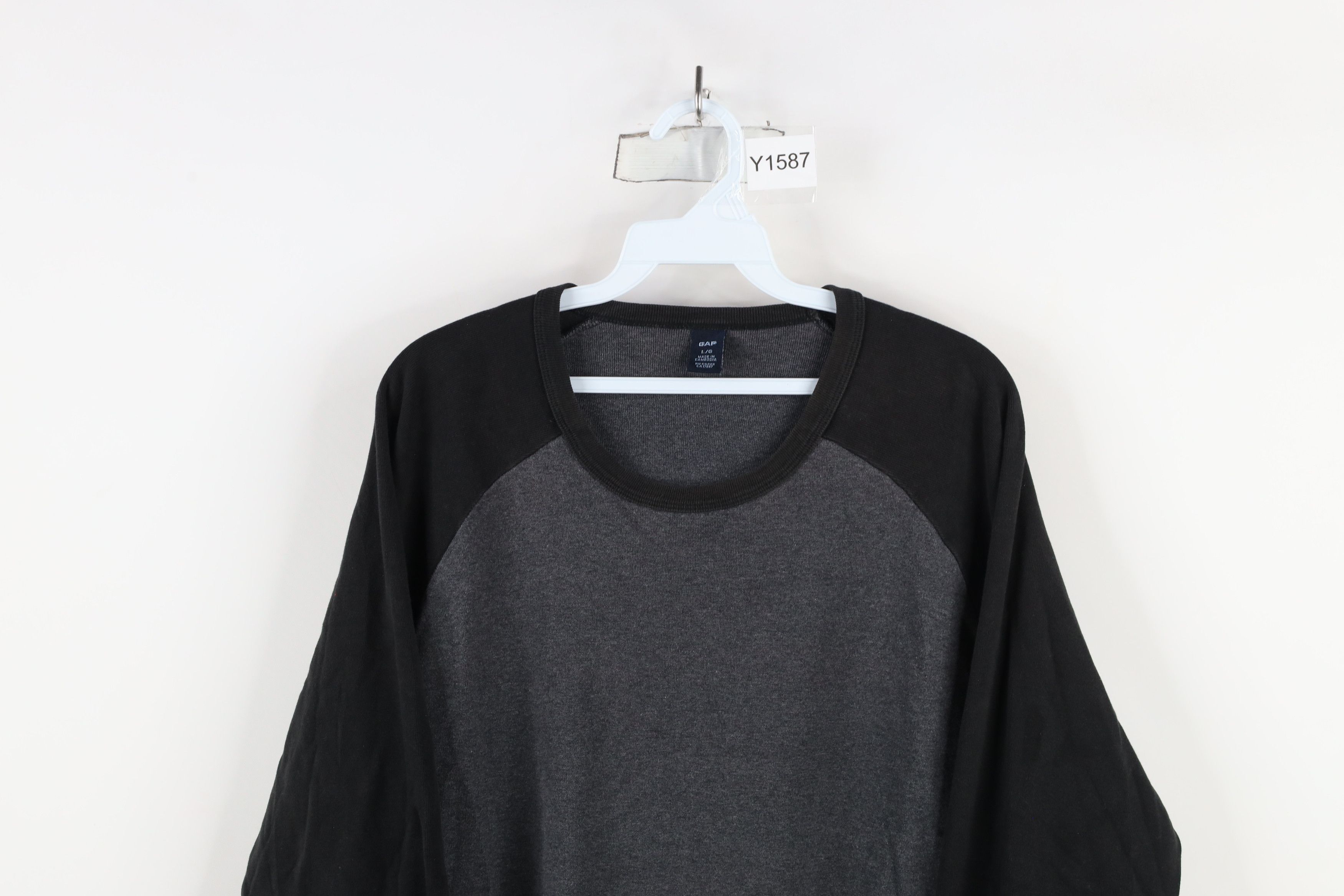 Gap × Vintage Vintage Y2K 2004 Gap Block Ribbed Knit Raglan T-Shirt Gray Size US L / EU 52-54 / 3 - 2 Thumbnail
