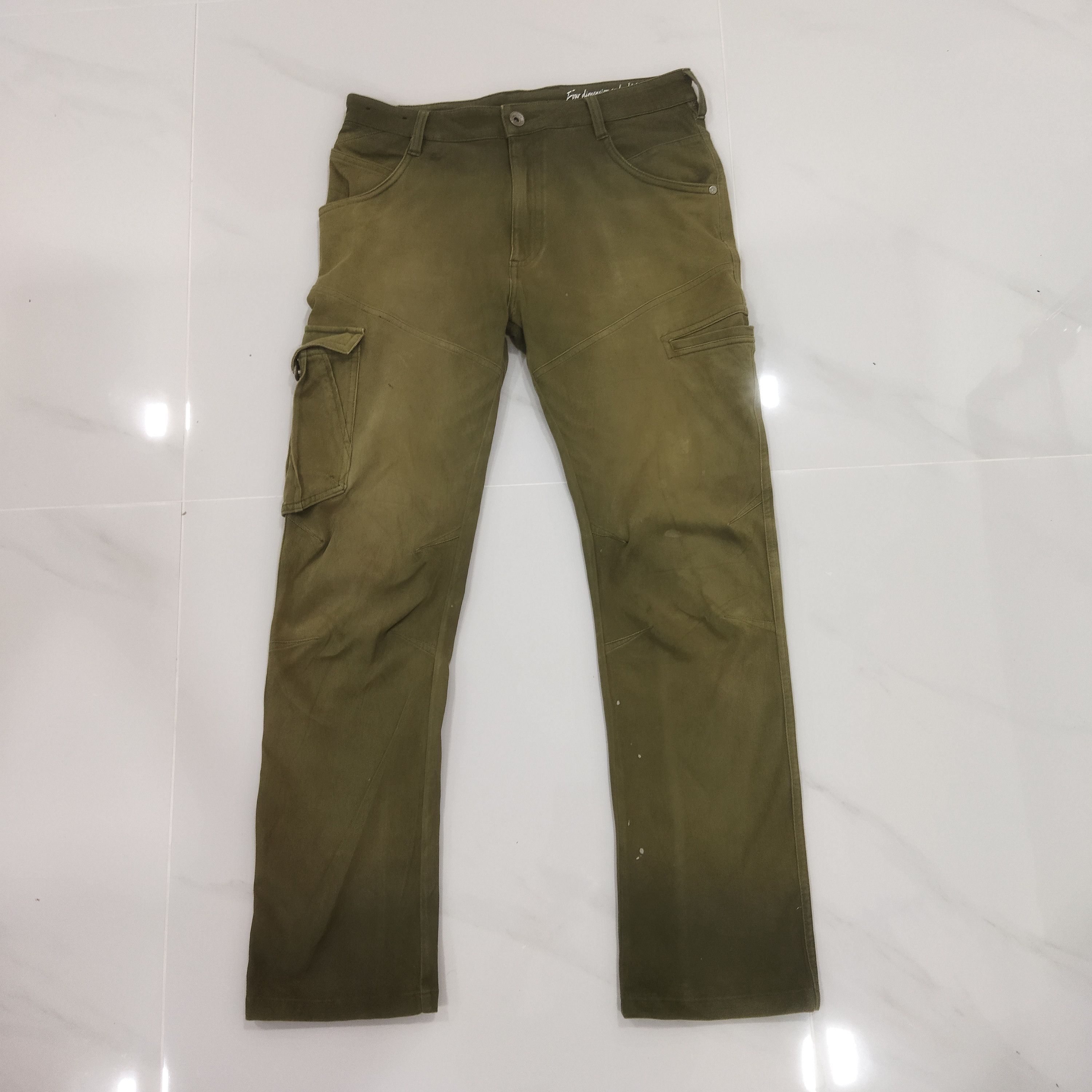 Japanese Brand FIELDCORE FADED GREEN CARGO PANTS Size US 30 / EU 46 - 1 Thumbnail