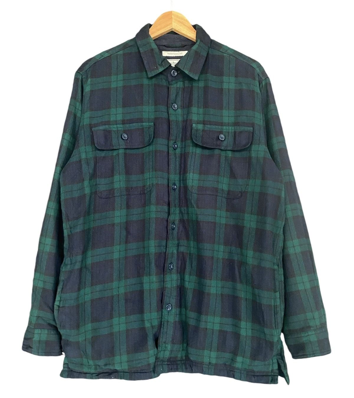 L.L. Bean × Vintage Traditional Fit LL BEAN Checkered Plaid Size US M / EU 48-50 / 2 - 1 Thumbnail