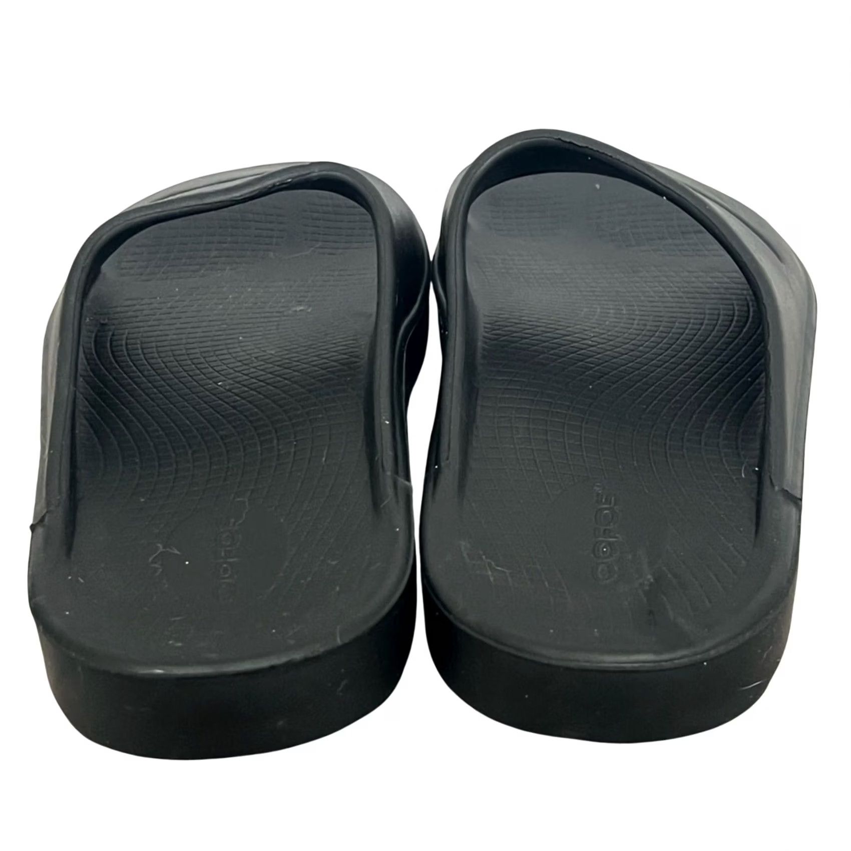 Vintage Oofos Black Recovery Slide Sandals Women 12 Mens 10 WORN ONCE Size US 10 / IT 40 - 5 Thumbnail