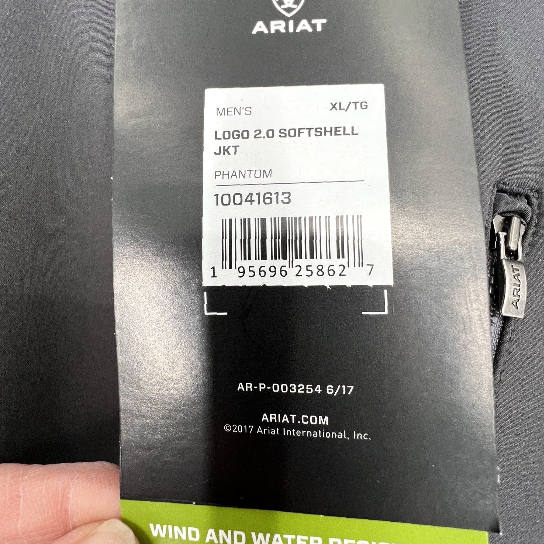 Ariat Ariat Jacket Softshell Men XL Stand-Up Collar Logo Gray Phantom Dark Grey Size US XL / EU 56 / 4 - 5 Thumbnail