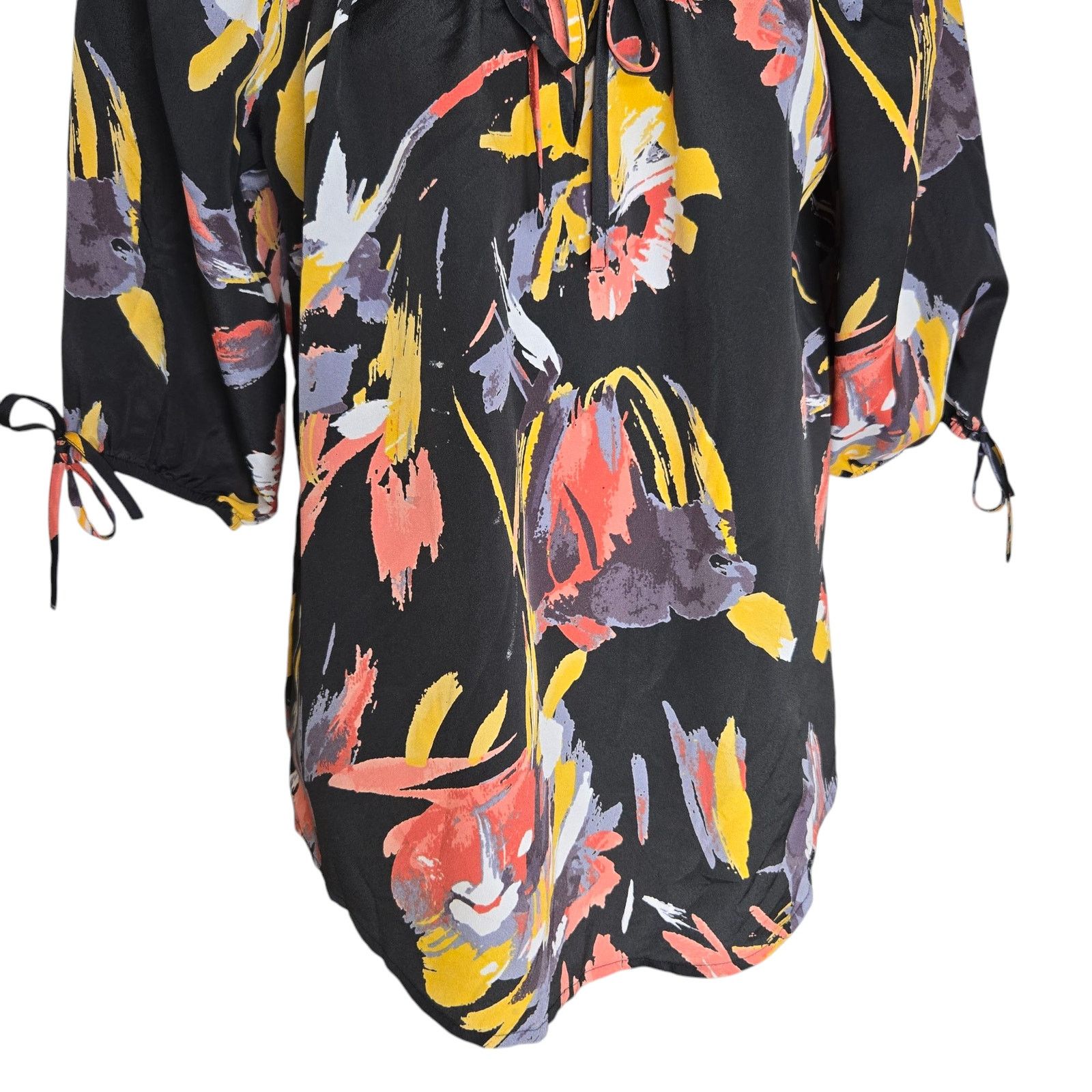 Loft Ann Taylor Loft Floral Top Small Abstract Brush Strokes Size S / US 4 / IT 40 - 3 Thumbnail