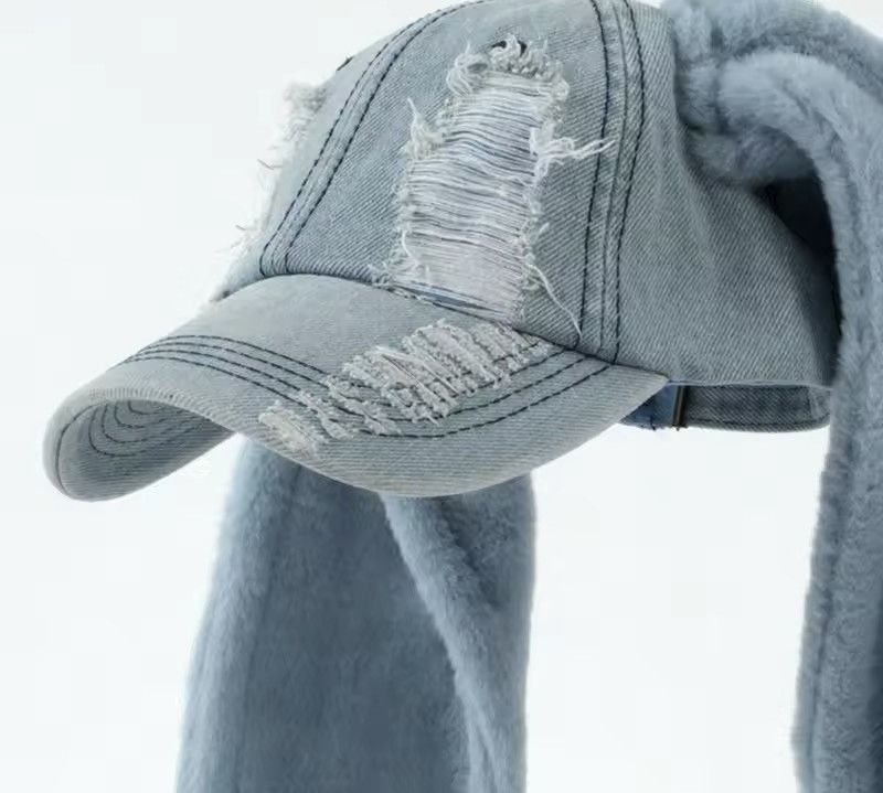 Japanese Brand Long Ear Decors Distressed Baseball Cap Size ONE SIZE - 5 Thumbnail