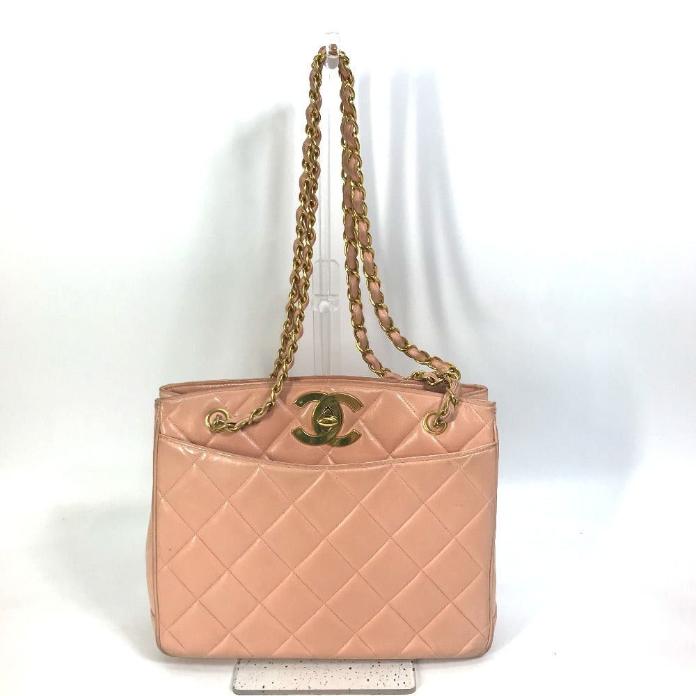Chanel Chanel Cc Coma Mark Shawl Matelasse Briefcase Chain Bag Tote Shoulder Lambskin Women Pink Size ONE SIZE - 1 Thumbnail
