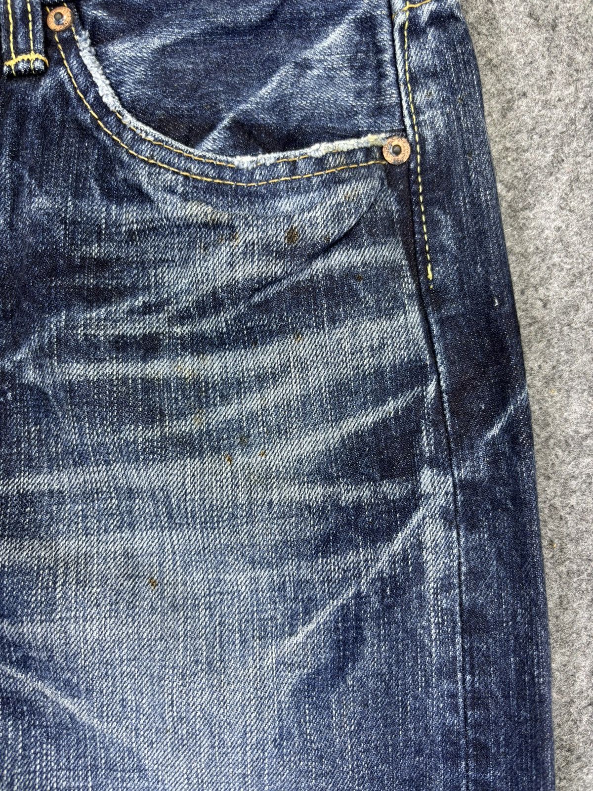Eternal 💥Raw Sturdy Denim💥Vtg Eternal Insane Fades Denim F971 Size US 29 - 5 Thumbnail