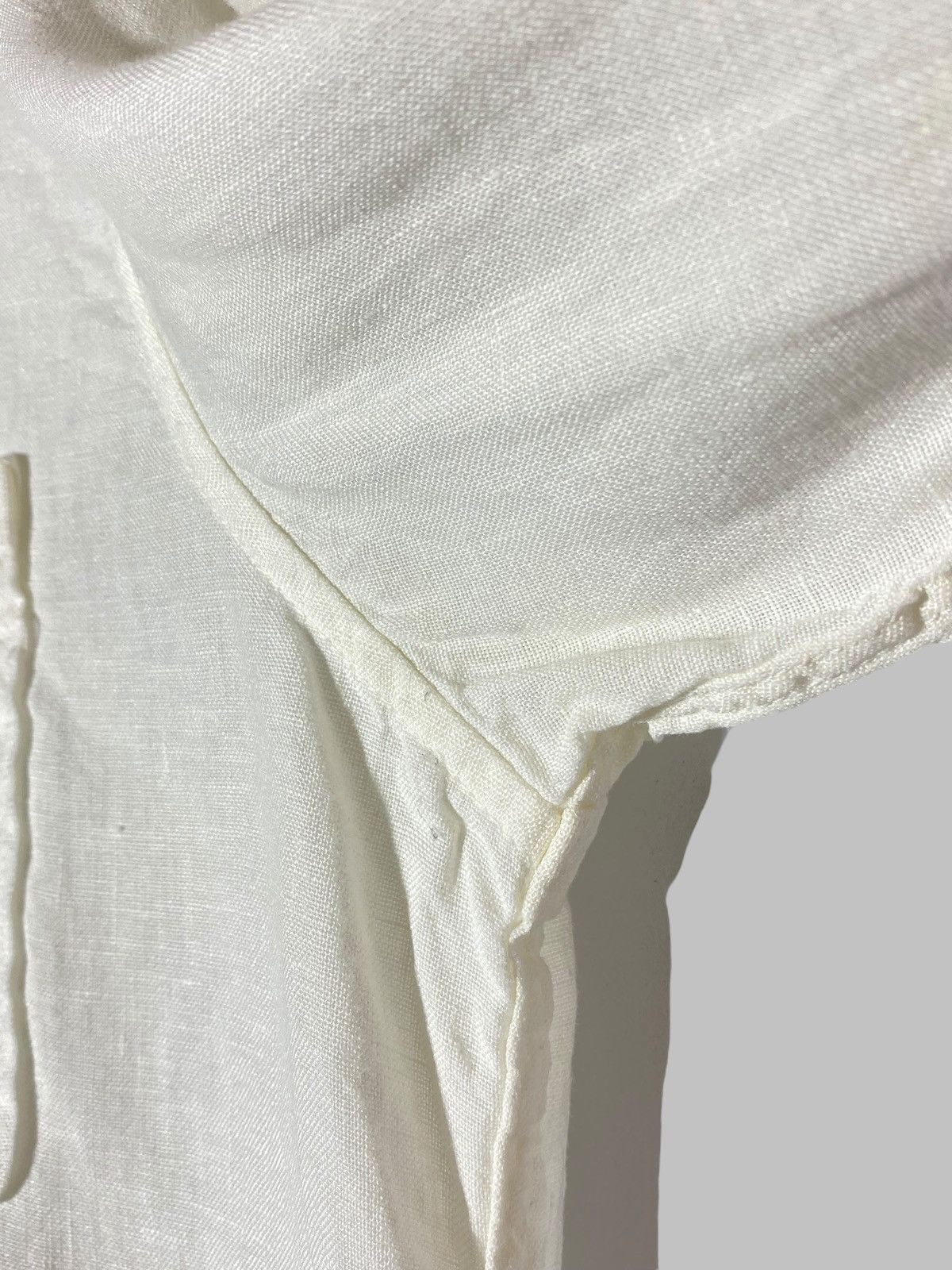 Stone Island Vintage Stone Island White Linen Shirt Old Money Vibes Size US L / EU 52-54 / 3 - 7 Thumbnail