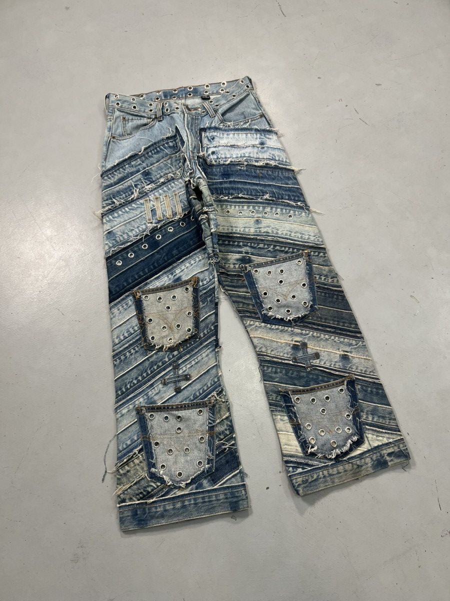 Vintage Vintage 1OF1 upcycled heavy studs baggy denim Size US 30 / EU 46 - 1 Thumbnail