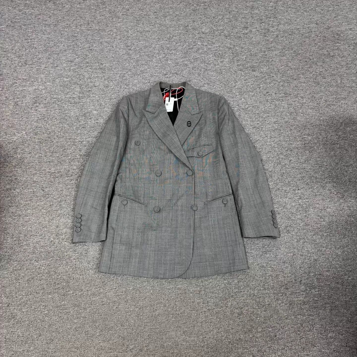 Dior Dior CD Brooch Strap Double-Breasted Glen Blazer 44 Size 44S - 1 Thumbnail