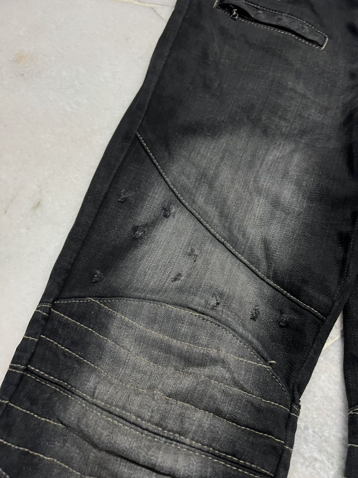 Japanese Brand PPFM DISTRESSED PUNK JEANS Size US 32 / EU 48 - 7 Thumbnail