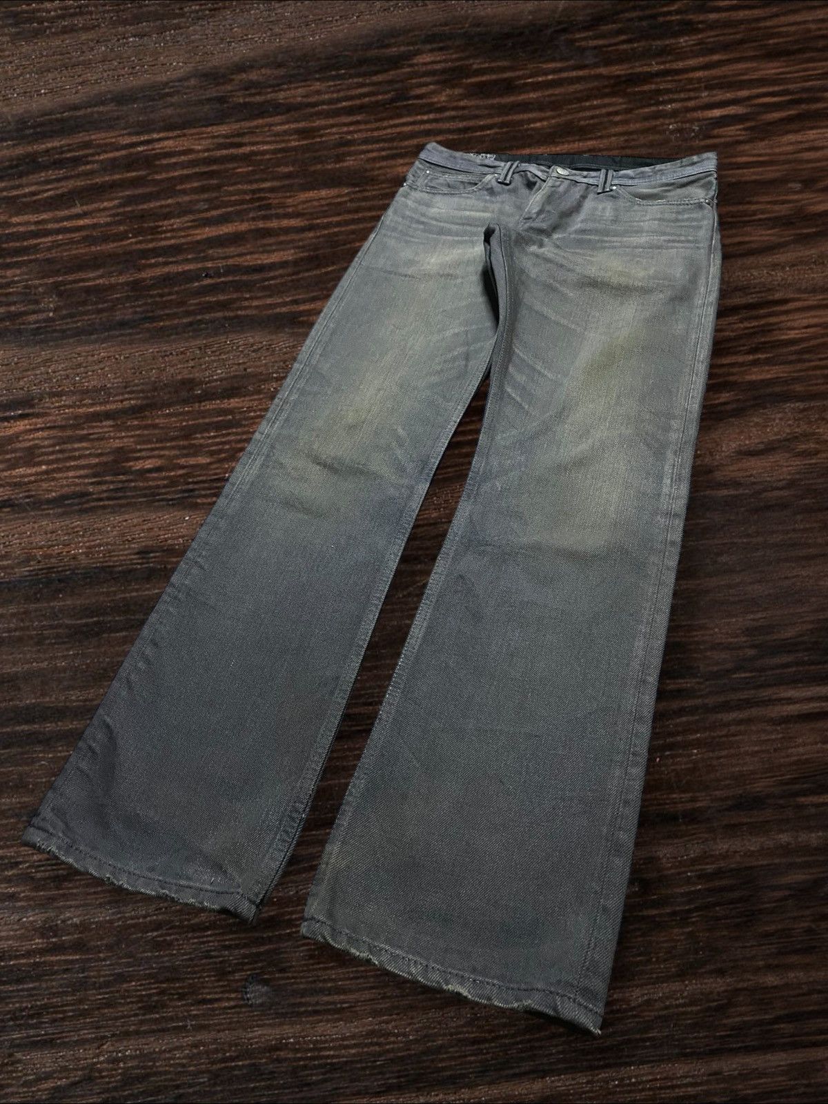 If Six Was Nine Vintage Velvet Blue Grey Faded Loose Jeans Size US 31 - 4 Thumbnail