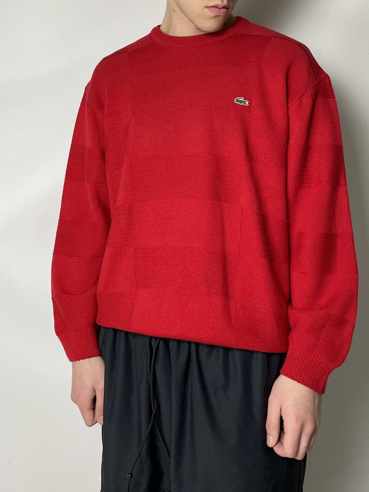 Lacoste Lacoste Vintage Red Knitted Pattern Sweater Sweatshirt Size US L / EU 52-54 / 3 - 1 Thumbnail