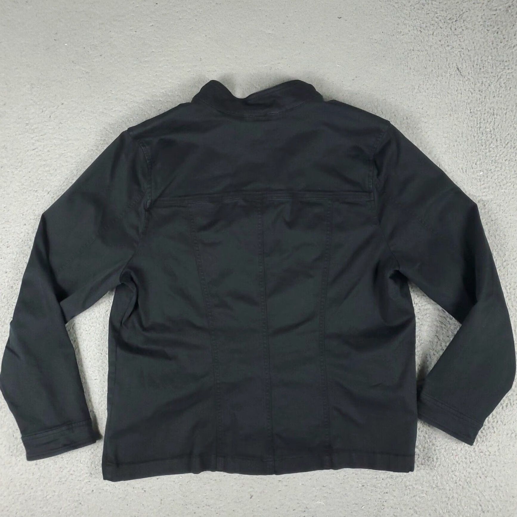 Lucky Brand Lucky Brand Womens Black Canvas Button Jacket, XL, All Seasons, Pockets Size XL / US 12-14 / IT 48-50 - 5 Thumbnail