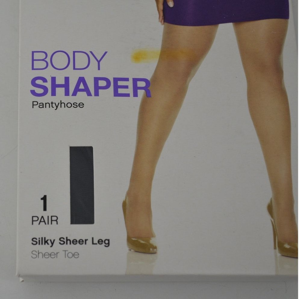 Hanes Hanes Body Shaper Pantyhose Silky Sheer Leg 1x/2x Black Plus Size ONE SIZE - 7 Thumbnail