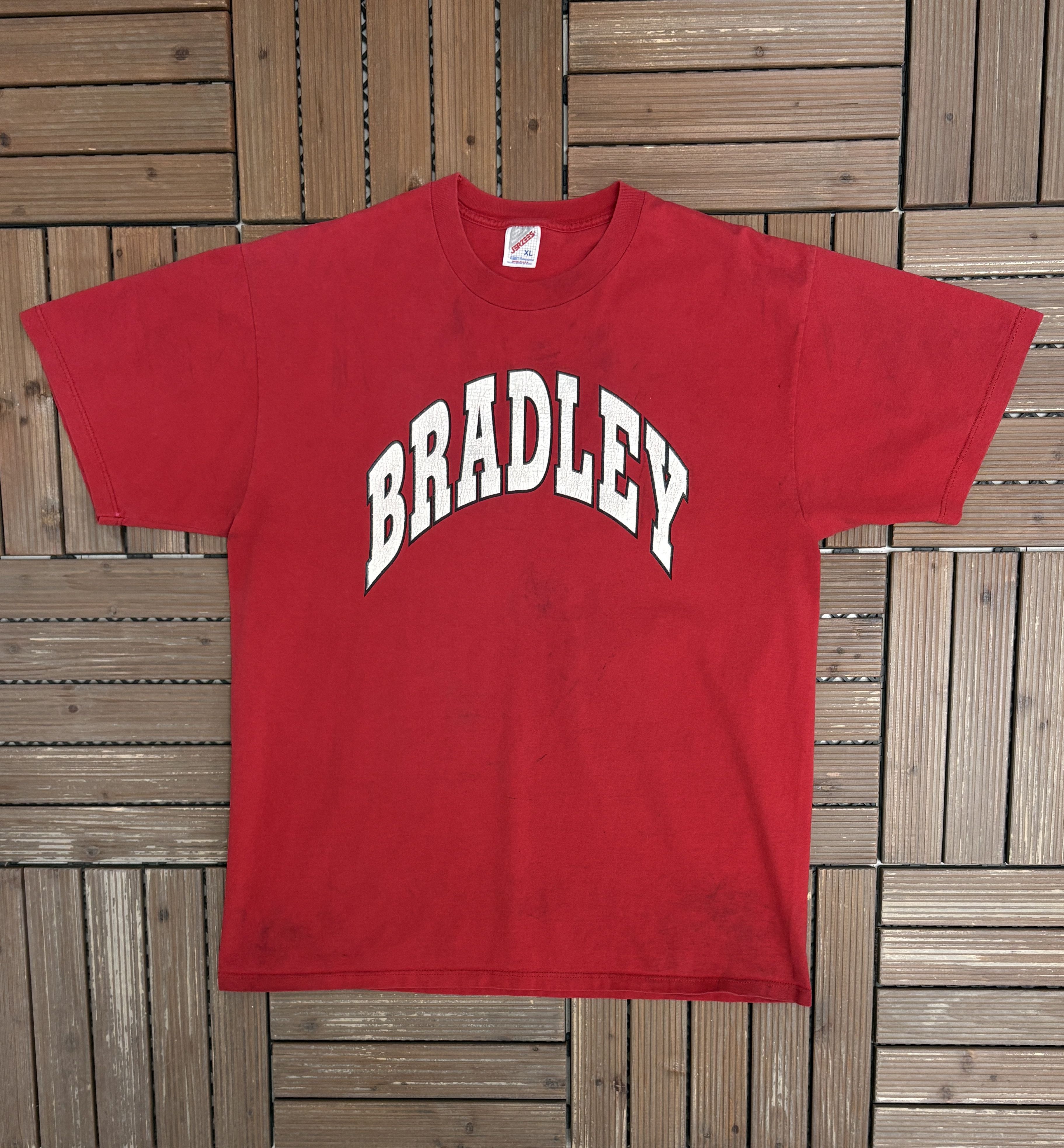 Vintage Bradley Braves Spell Out Vintage Red T-Shirt Tee Size US XL / EU 56 / 4 - 1 Thumbnail