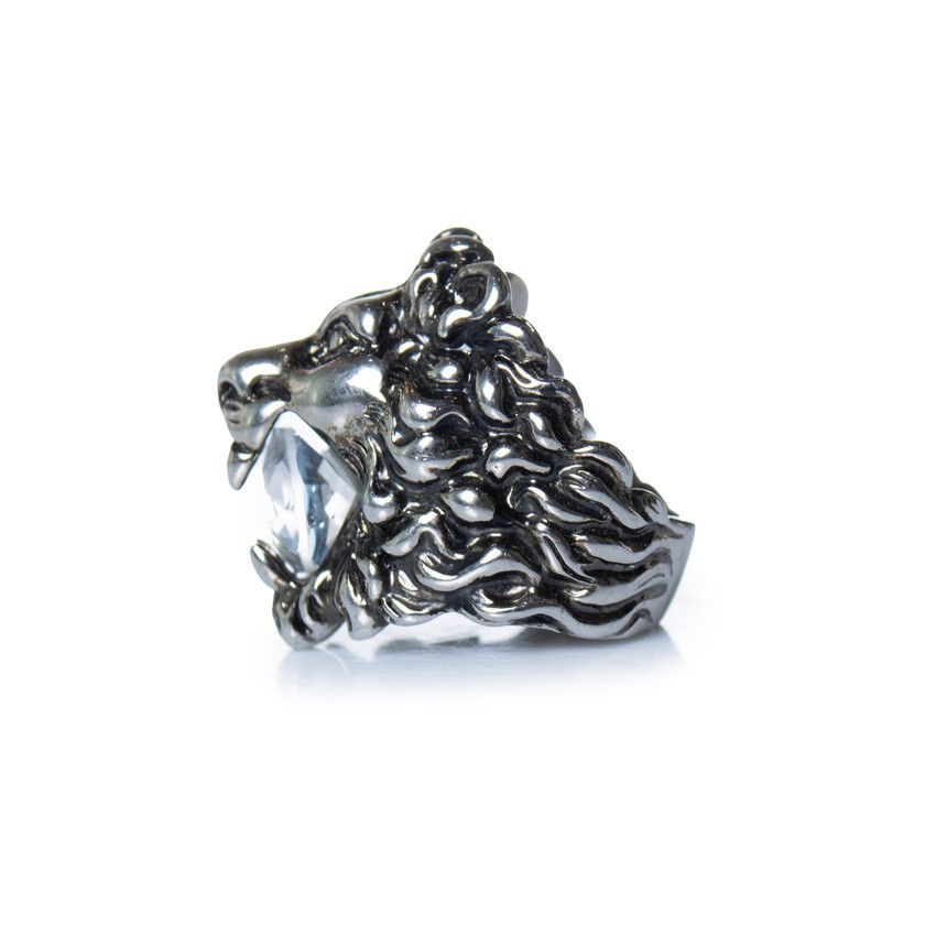 Gucci Gucci, Unisex lion ring head with transparent stone Size ONE SIZE - 2 Thumbnail