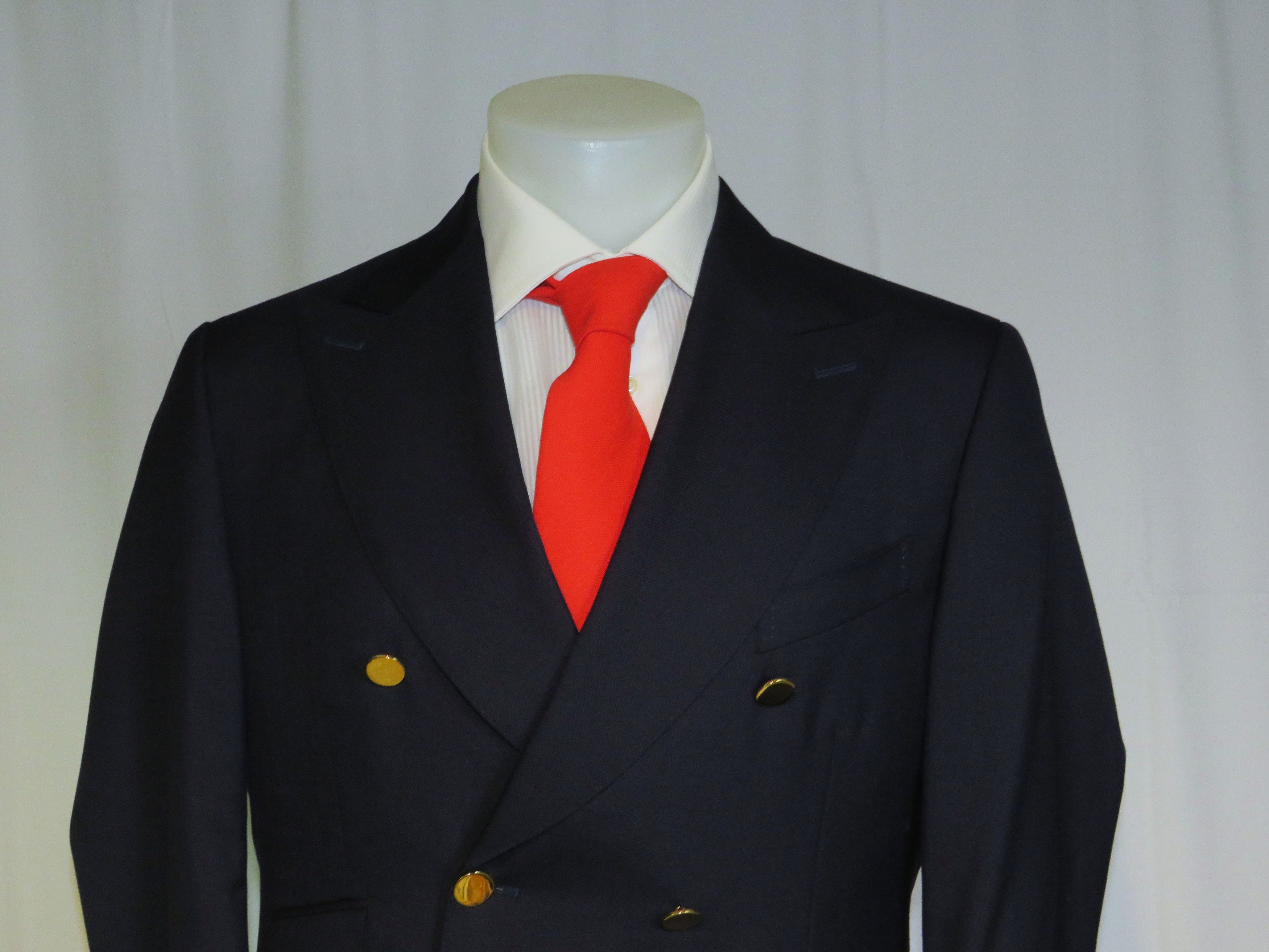 Other Alex Hitz Navy Gold Button Double Breasted Blazer 40S Size 40S - 2 Thumbnail